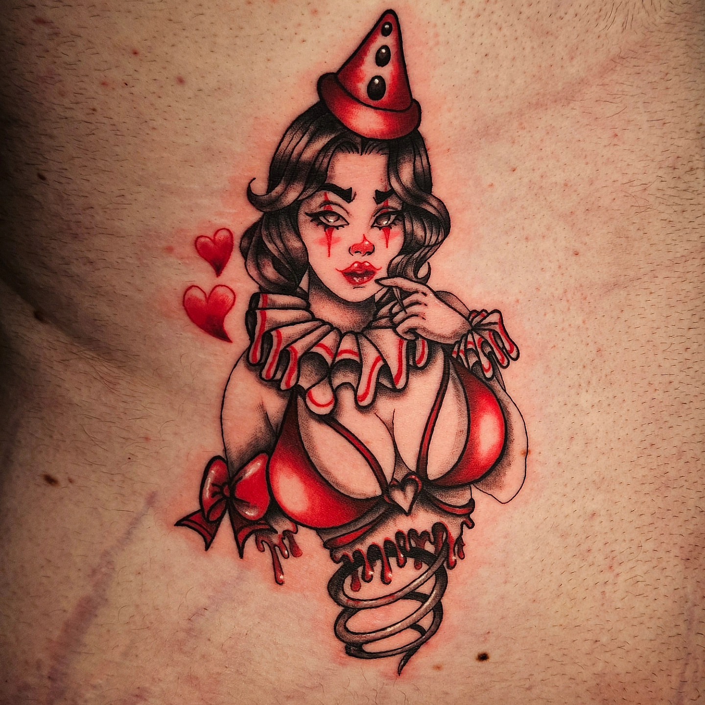 Tattoo by @kassyfiori — american_traditional, trash_polka