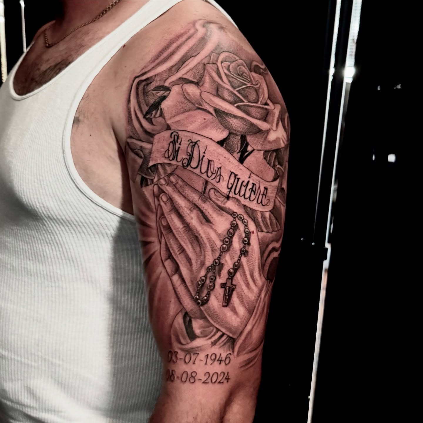 Religious symbolism realism tattoo on the forearm by Tattoo Artist