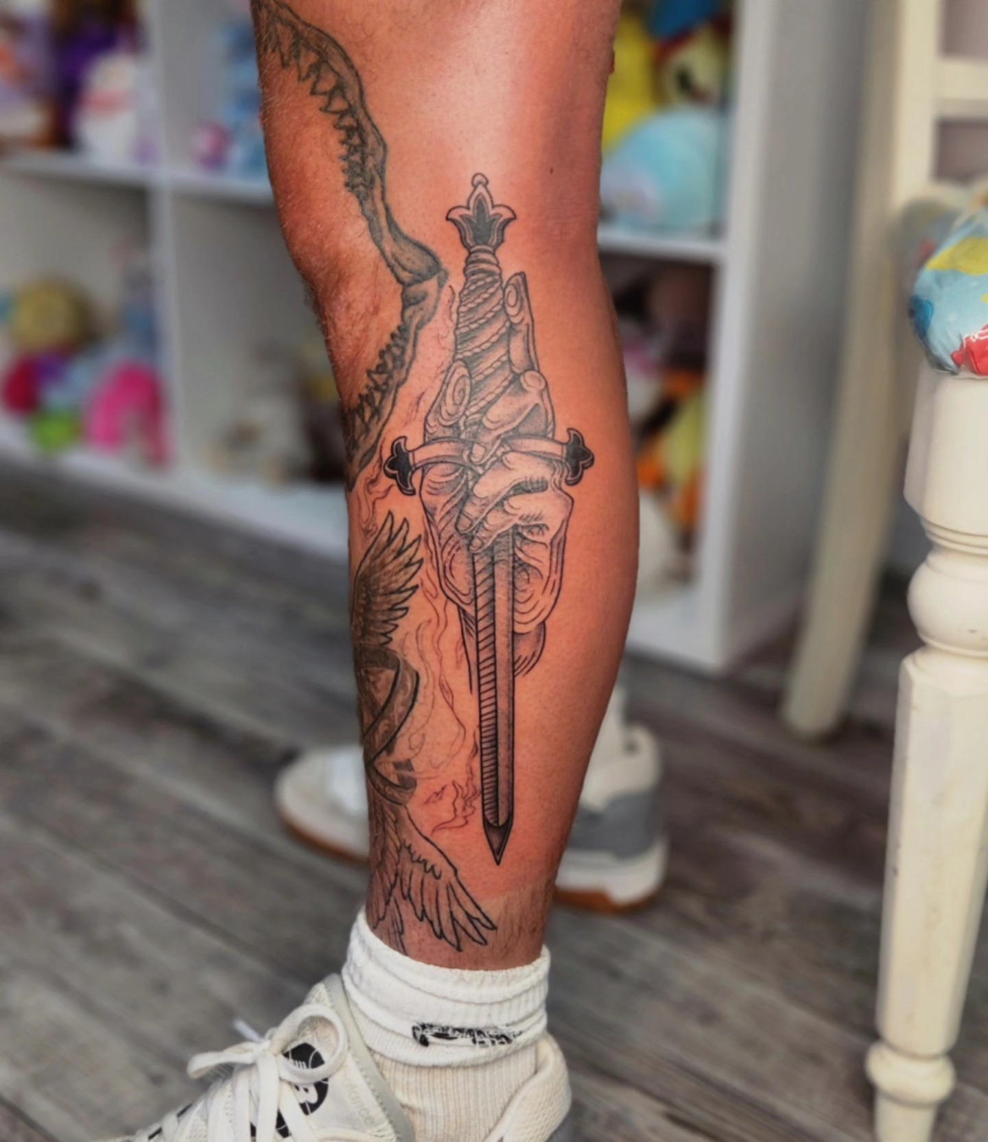 Tattoo by @lil_bunny_bab — black_and_grey