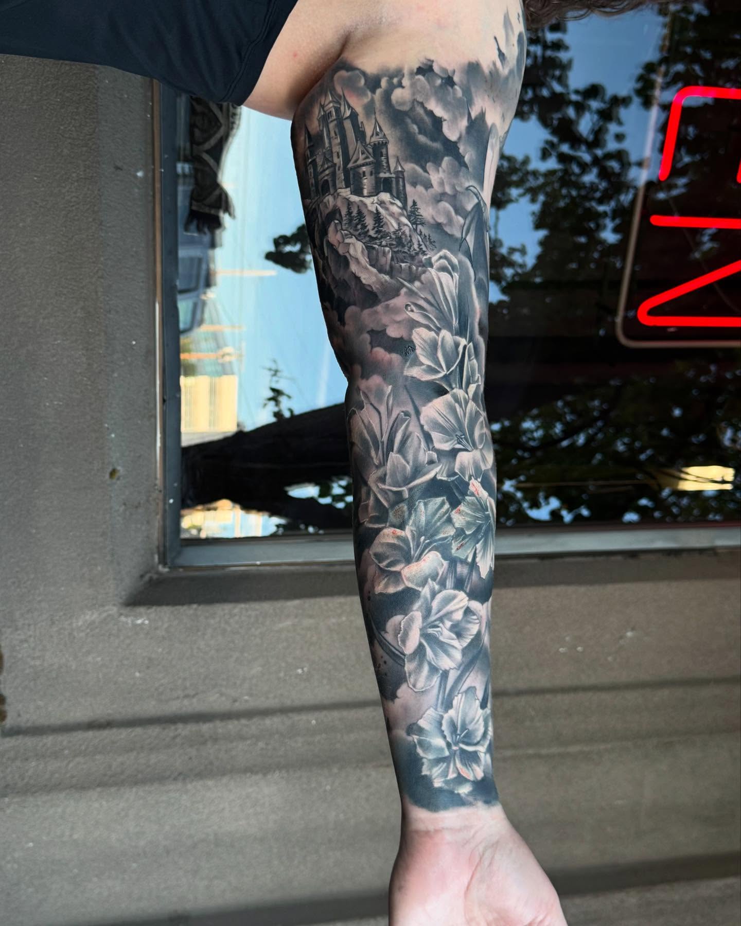 Tattoo by @travisbrowntattoos — black_and_grey, realism