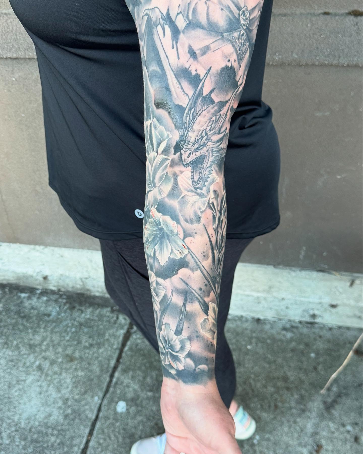 Tattoo by @travisbrowntattoos — black_and_grey, realism
