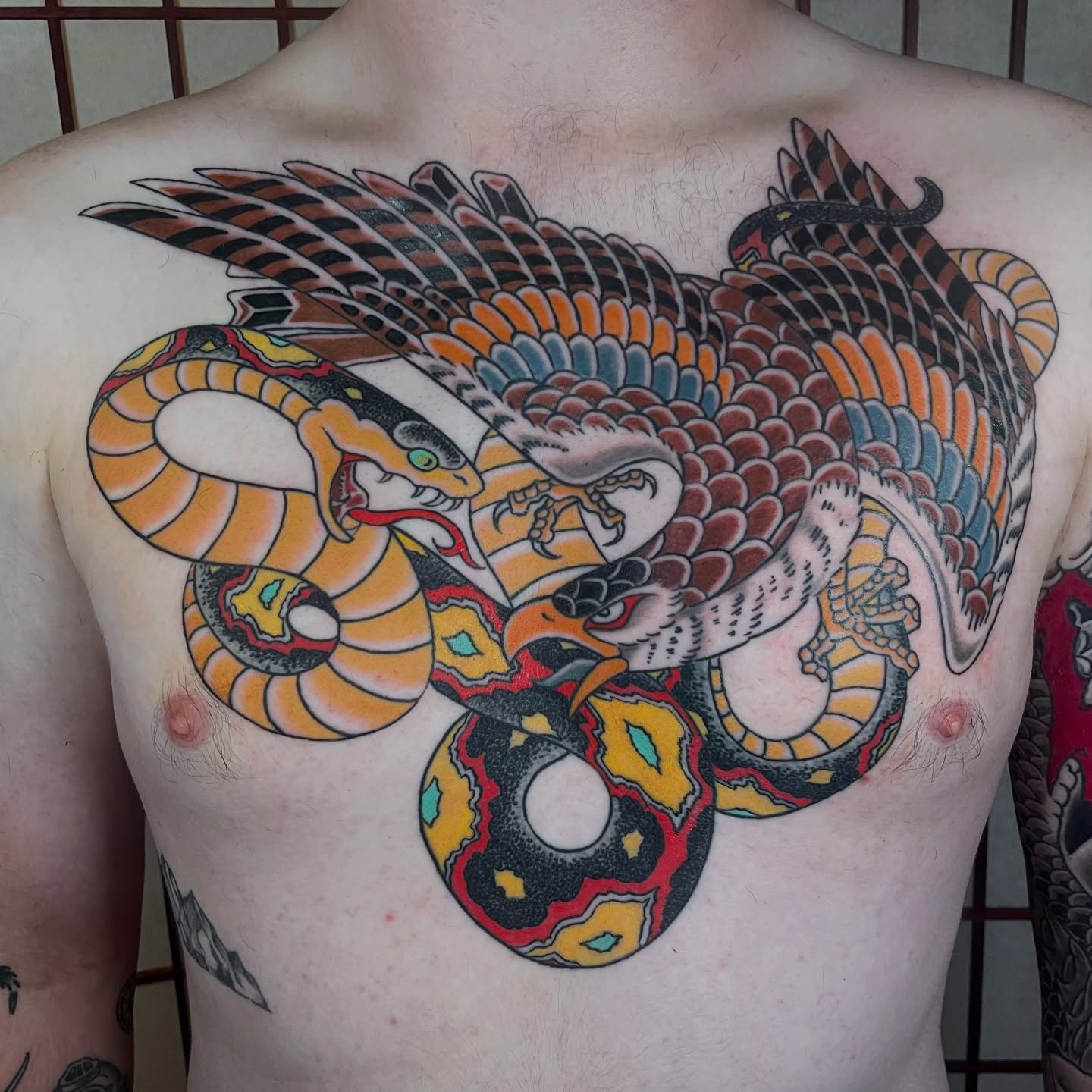Tattoo by @jordaneppersonart — american_traditional, japanese_irezumi