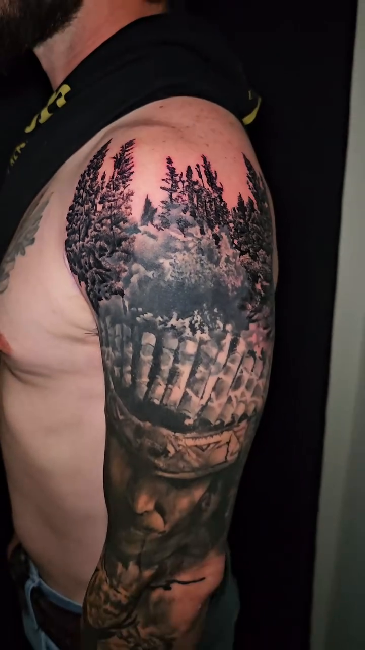 Tattoo by @johnniericotattoos — realism, black_and_grey