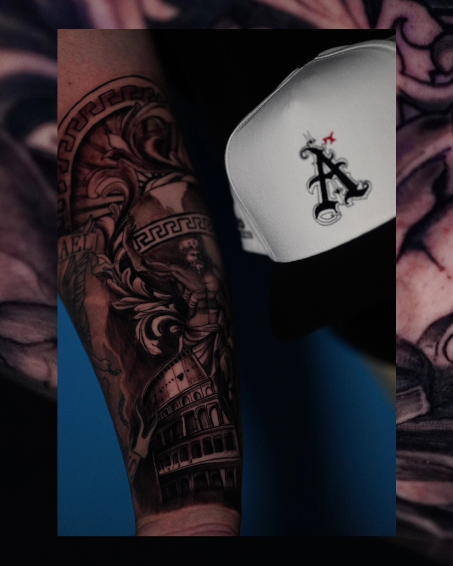 Ancient warrior and colosseum realism tattoo on the forearm by @tattoobytats