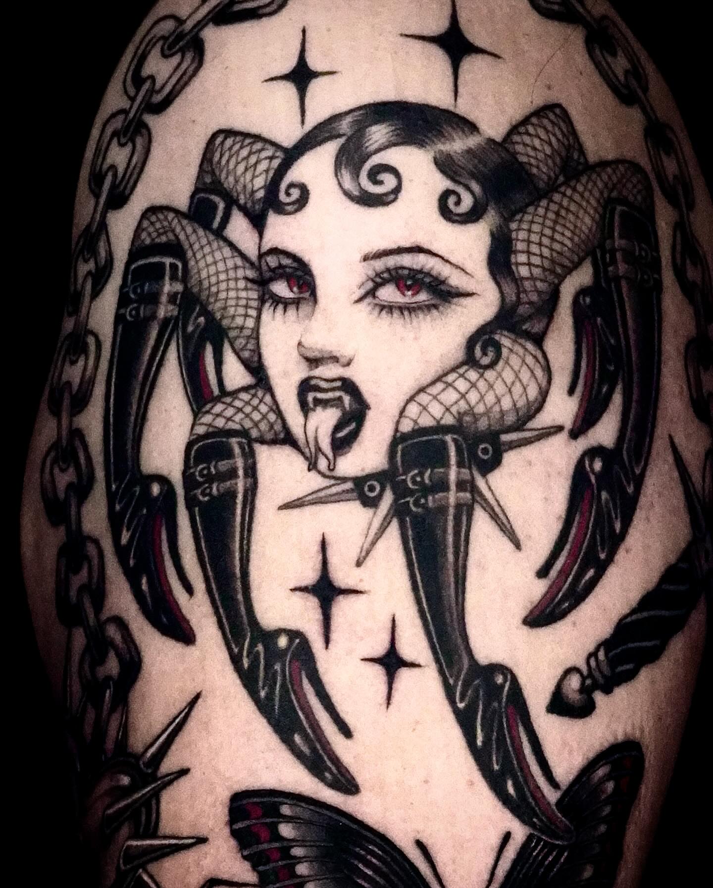 Tattoo by @jaded_youth_ — american_traditional, dark_realism