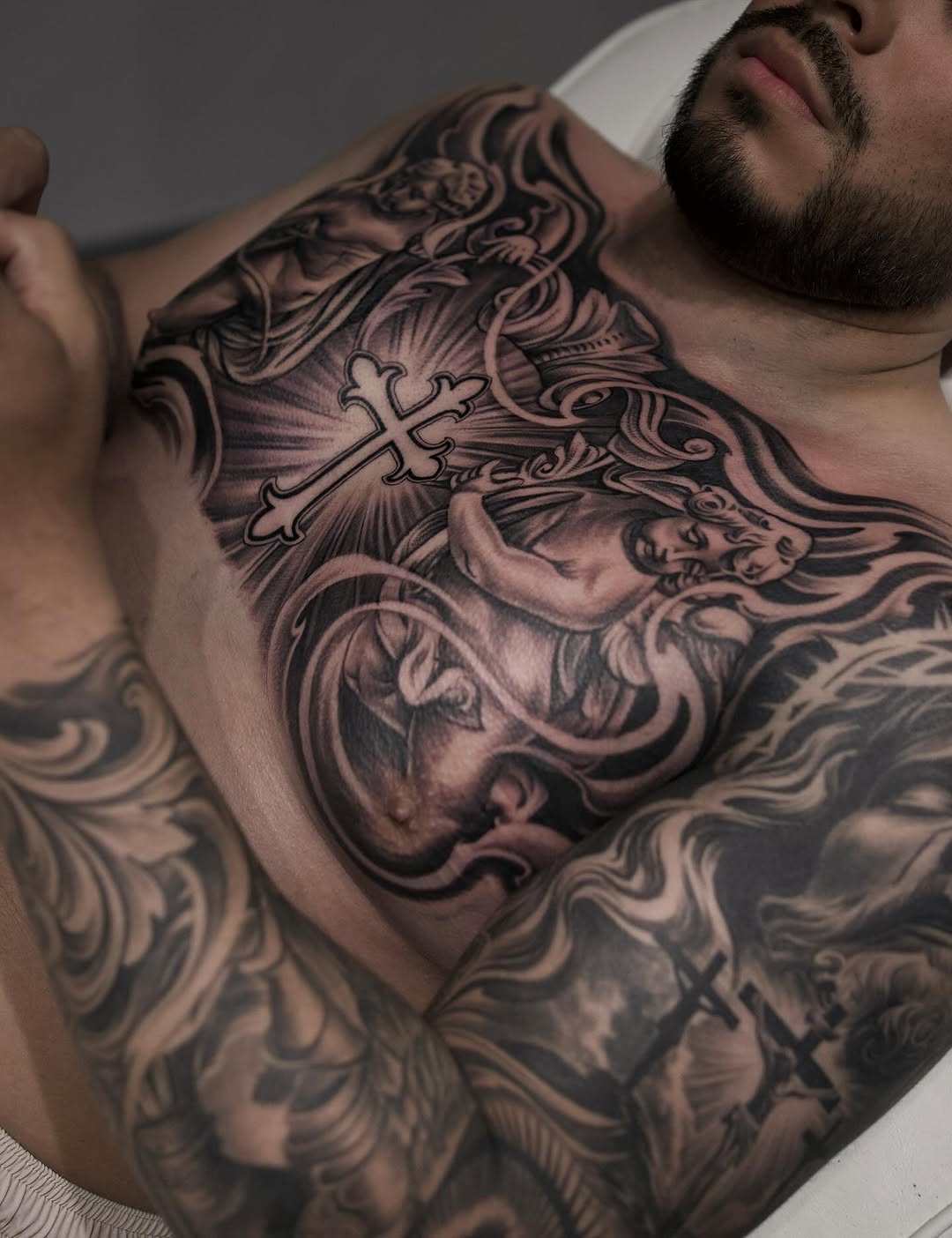Tattoo by @reyolivarestattoos — black_and_grey, realism