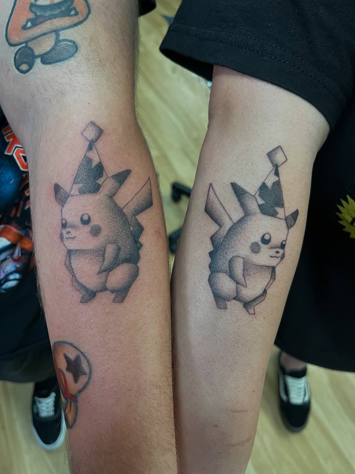 Pikachu dotwork tattoo on the forearm by soph ଘ(੭ˊᵕˋ)੭