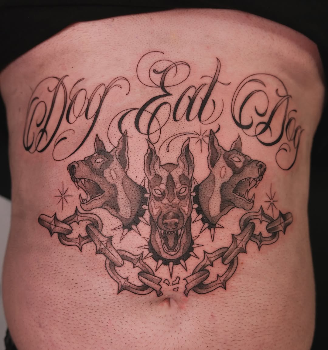 Tattoo by @velvet_corpse — lettering_script, black_and_grey