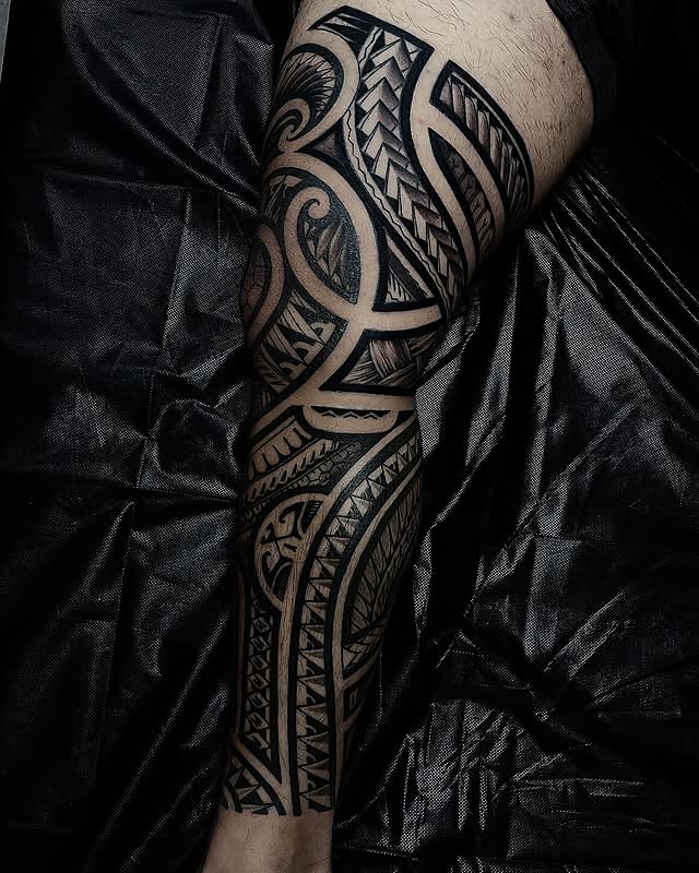Tattoo by @redneckusotattoo β tribal, black_and_grey