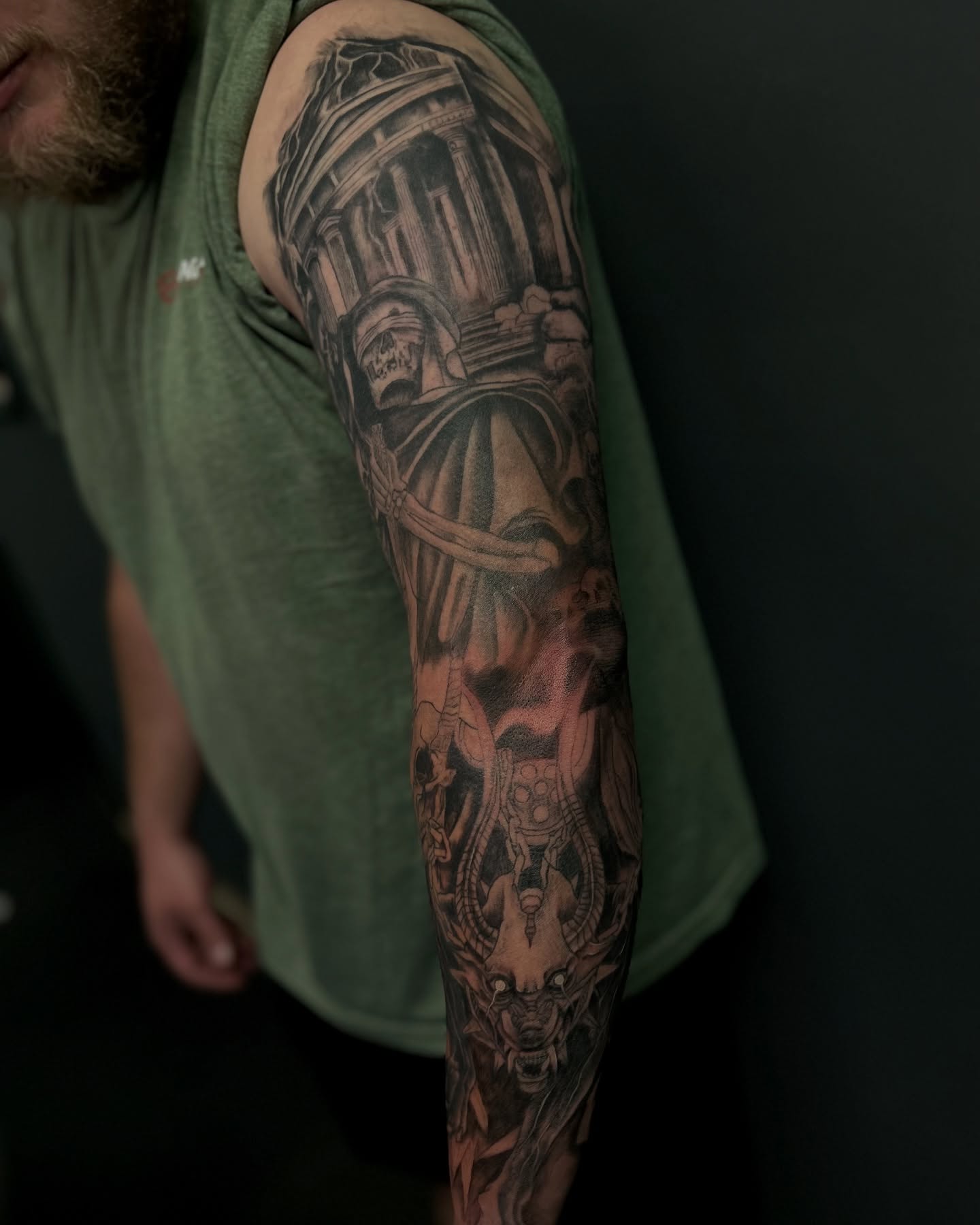 Tattoo by @tat2garrett — black_and_grey, realism