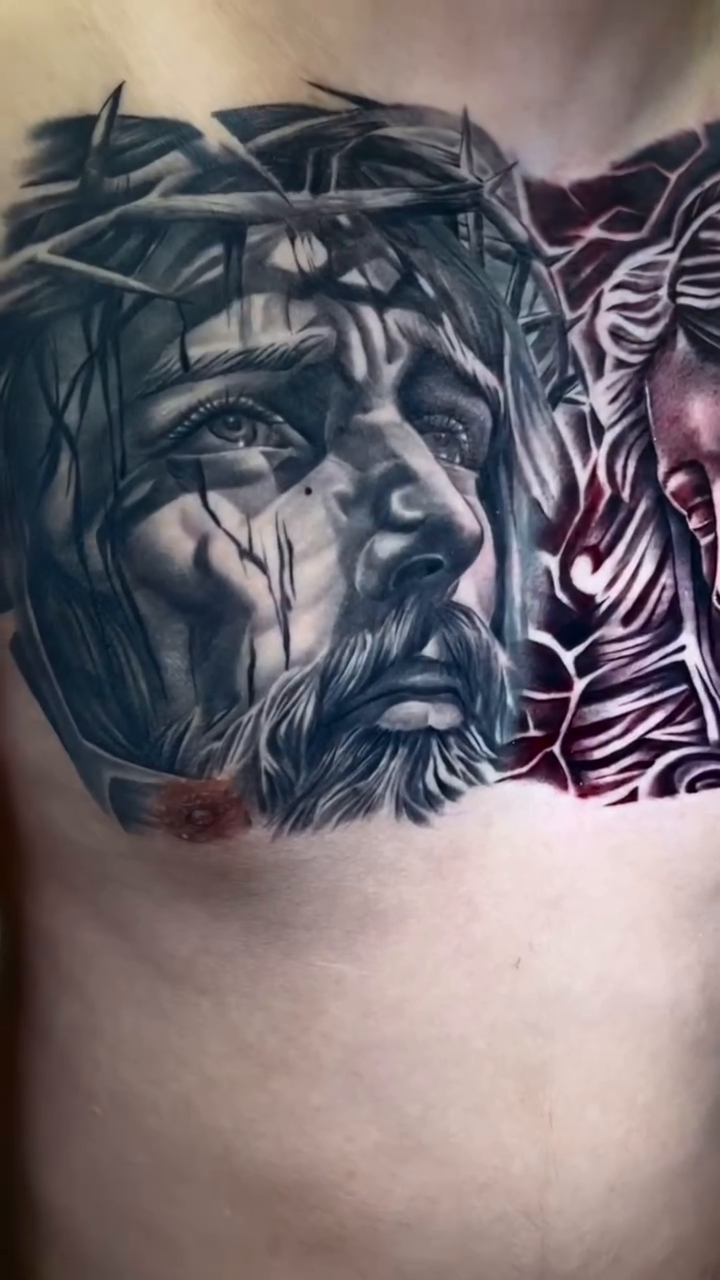 Tattoo by @stheve_blessed — realism, black_and_grey
