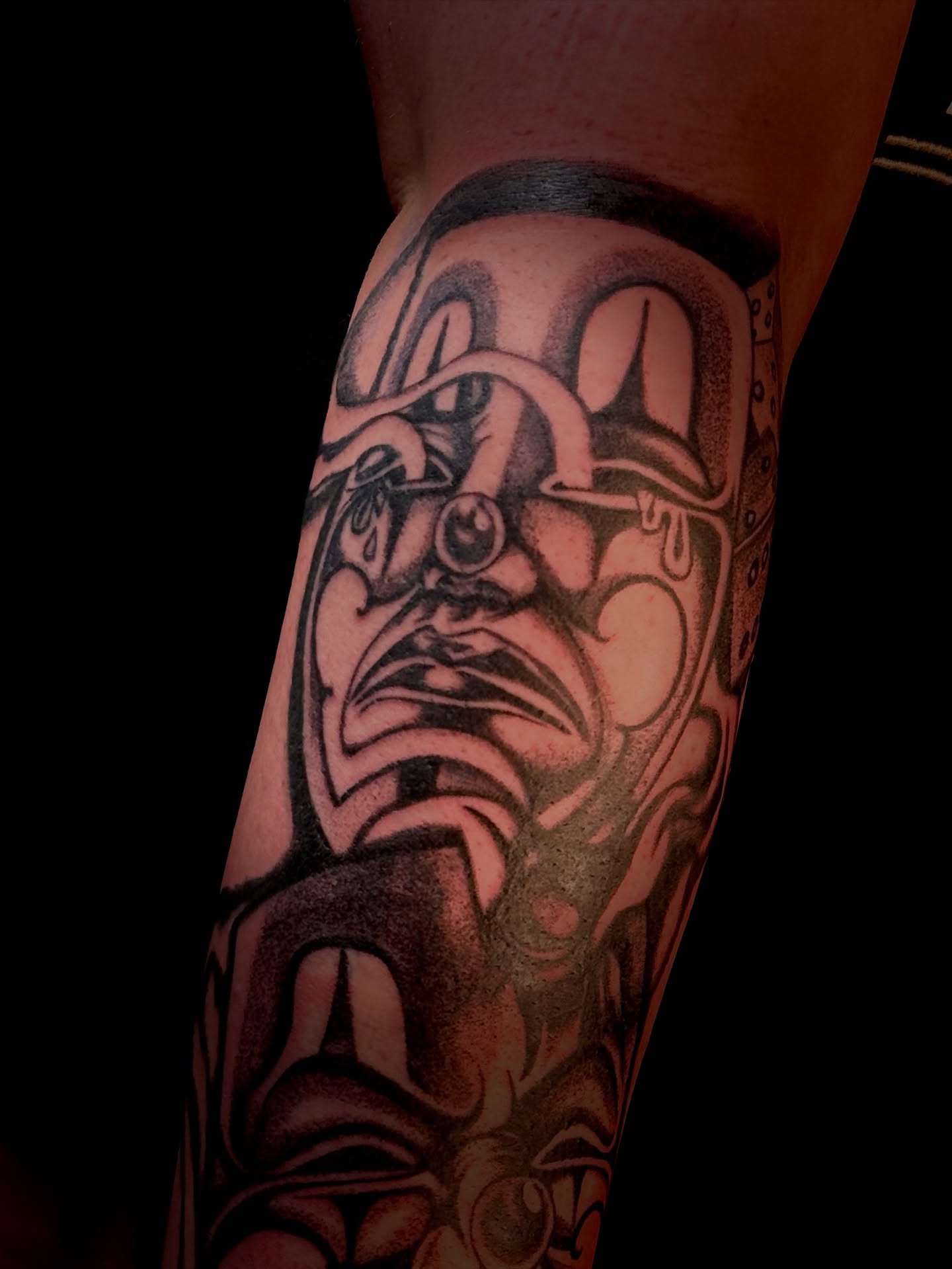 Darth vader black and grey tattoo on the forearm by Виктория Лукьянова