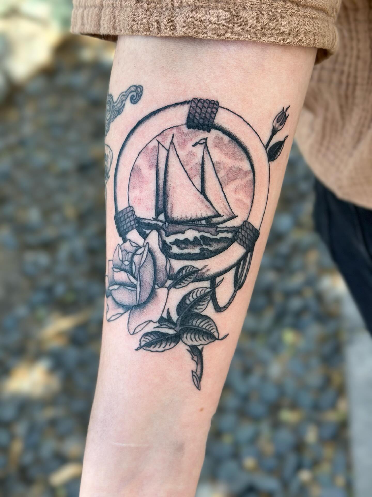 Tattoo by @natecreeper — black_and_grey