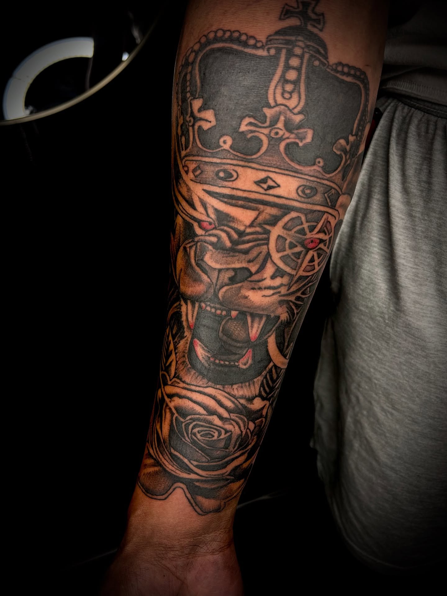 Tattoo by @inkstinctual — black_and_grey, realism
