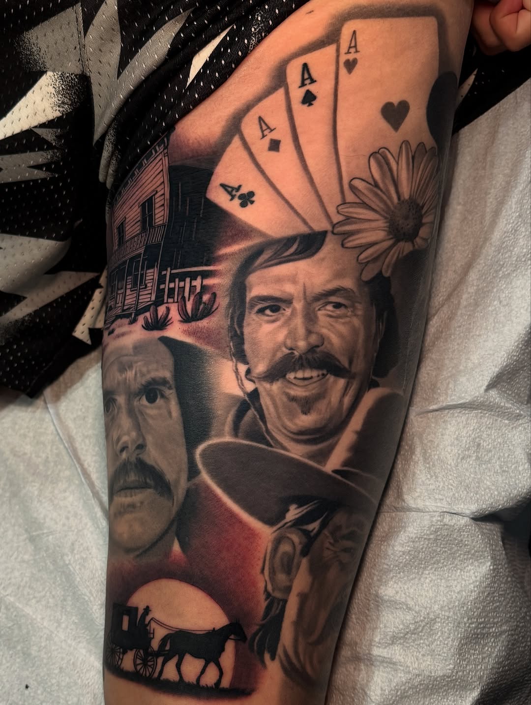 Tattoo by @braddoziertattoos — realism, black_and_grey