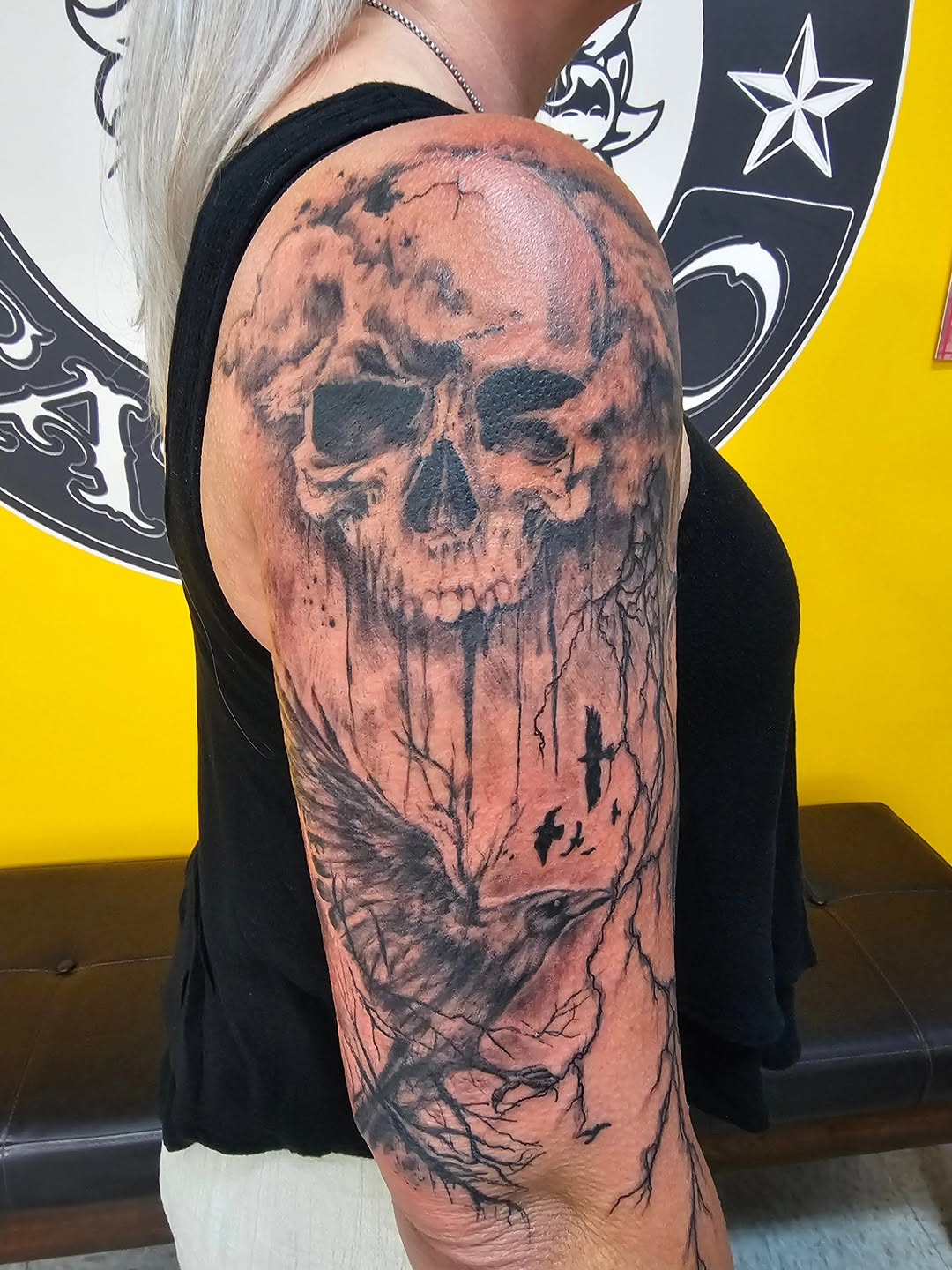 Tattoo by @tattoo8101 — dark_realism, black_and_grey