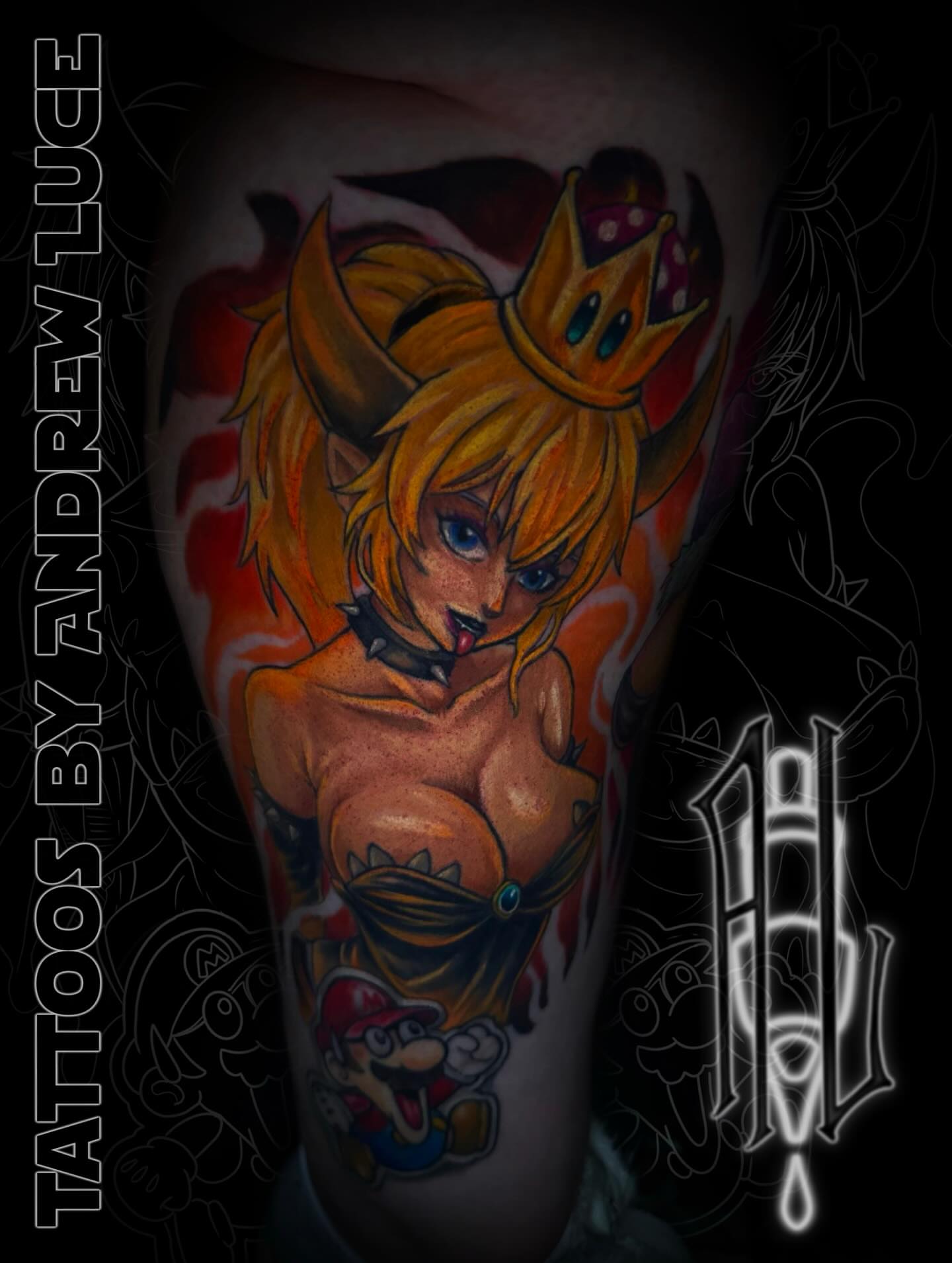 Anime character anime tattoo on the forearm by Andrew Luce