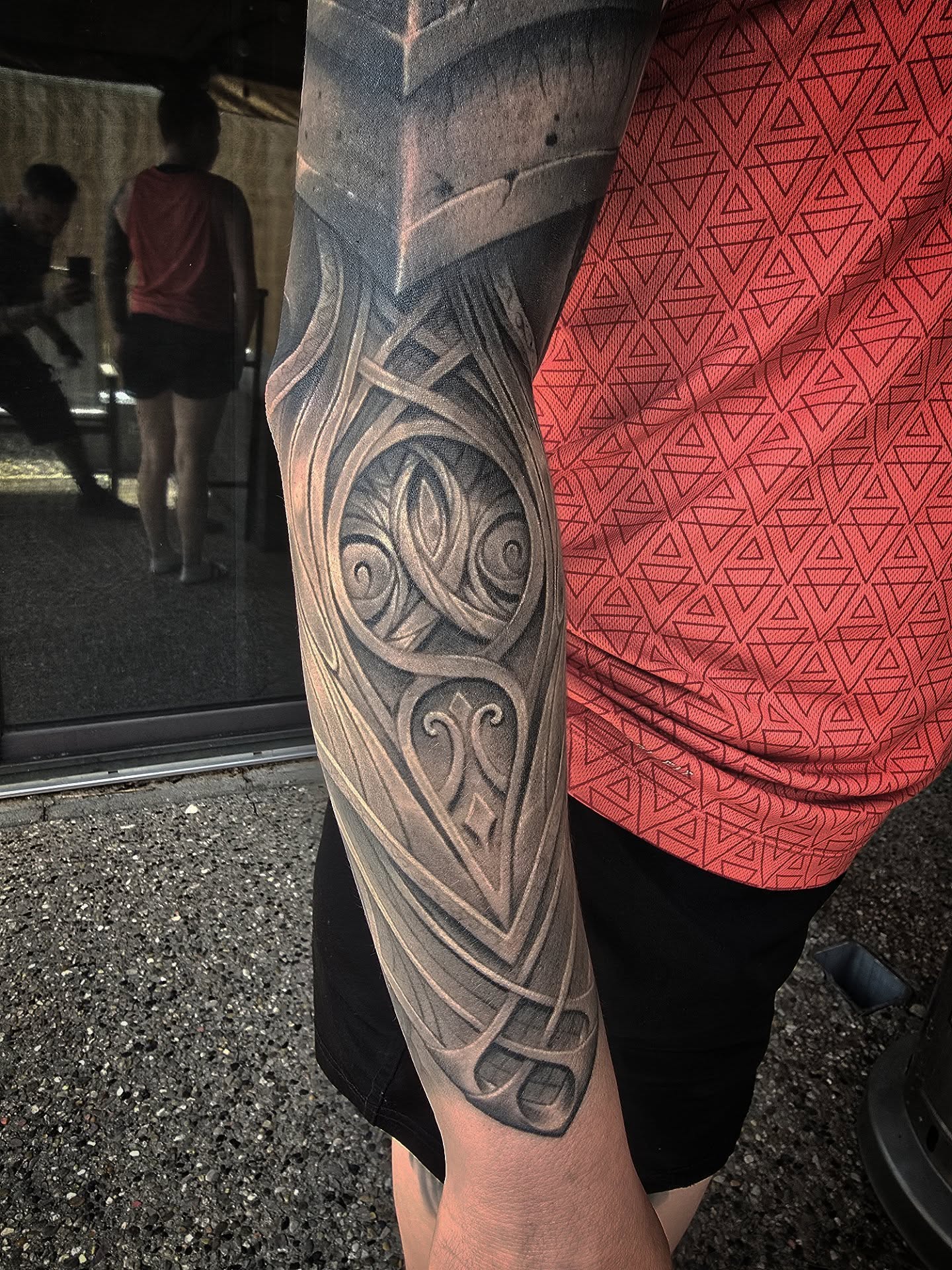 Geometric pattern geometric tattoo on the forearm by Alexander L. Wolff, Rapid City, South Dakota