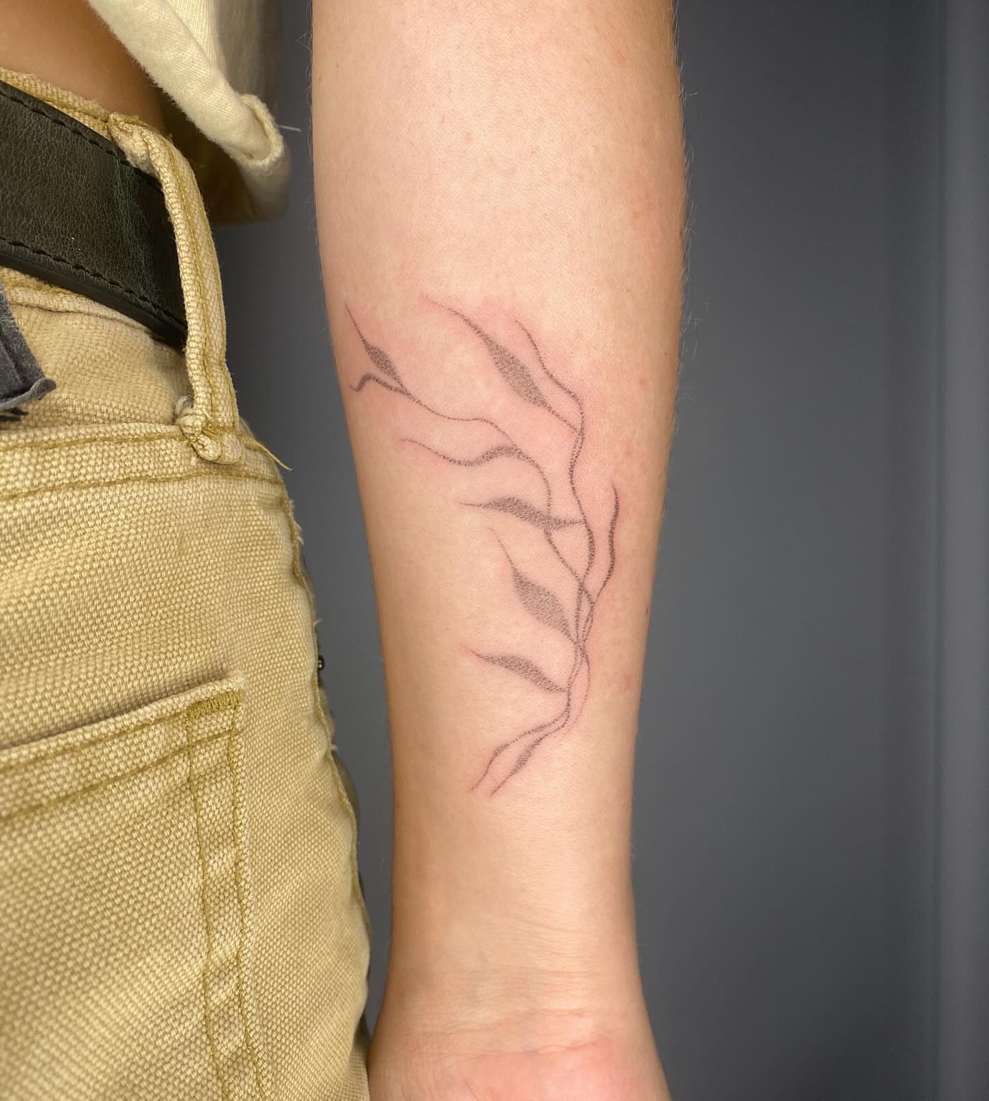 Seaweed fine line tattoo on the forearm by 🌀☁️kath☁️🥀