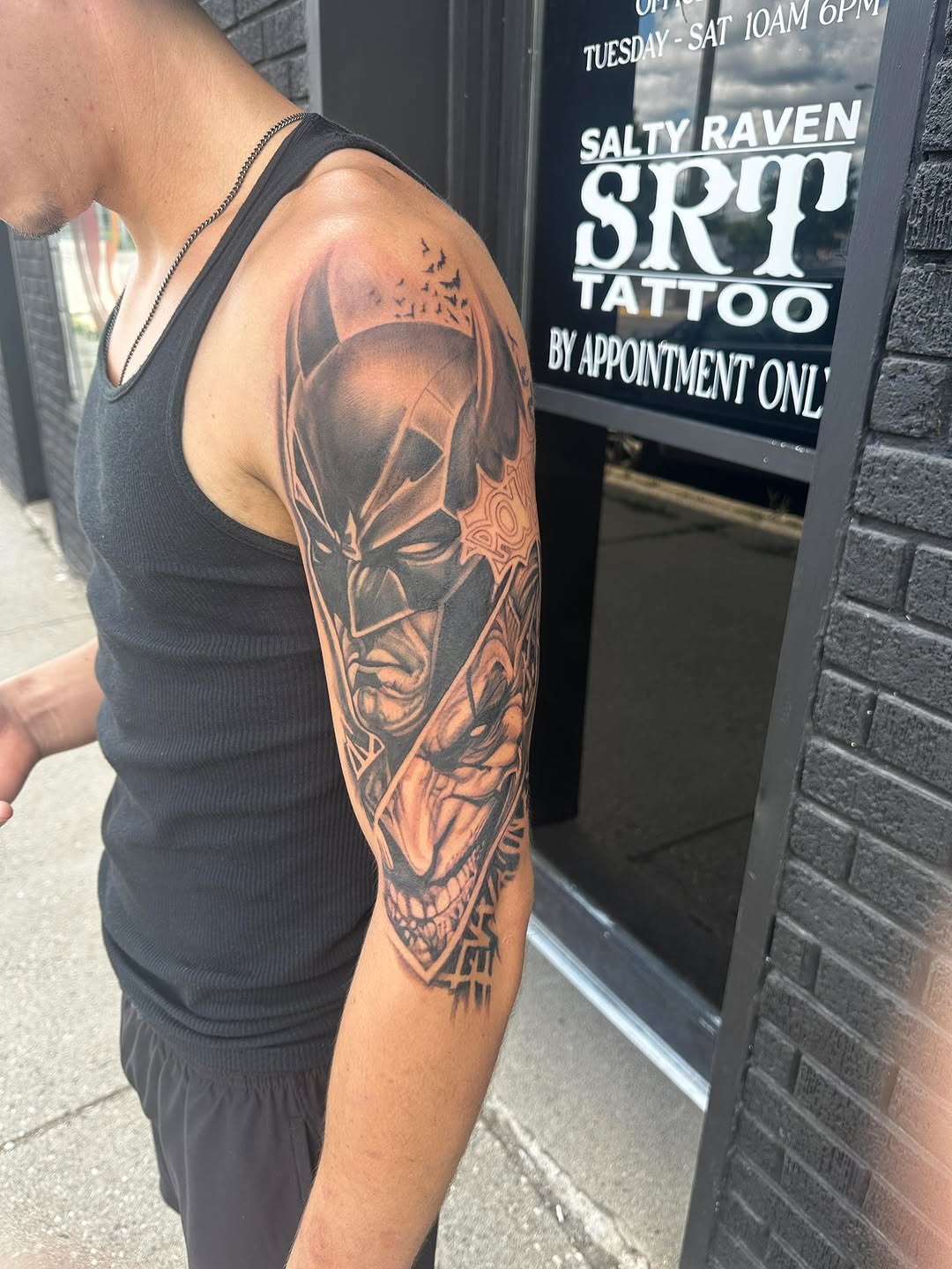 Tattoo by @saltyraventattoo — realism, black_and_grey