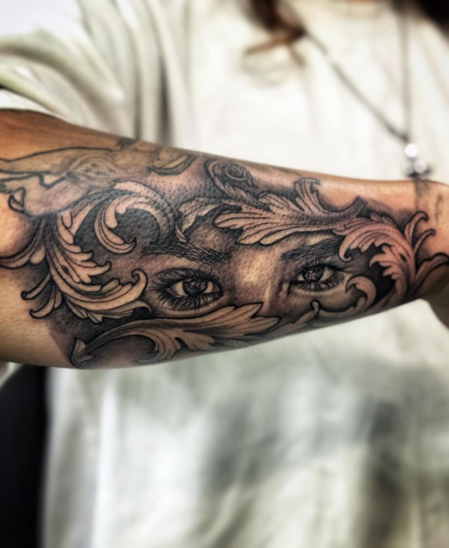 Eyes realism tattoo on the forearm by Shake_tatts