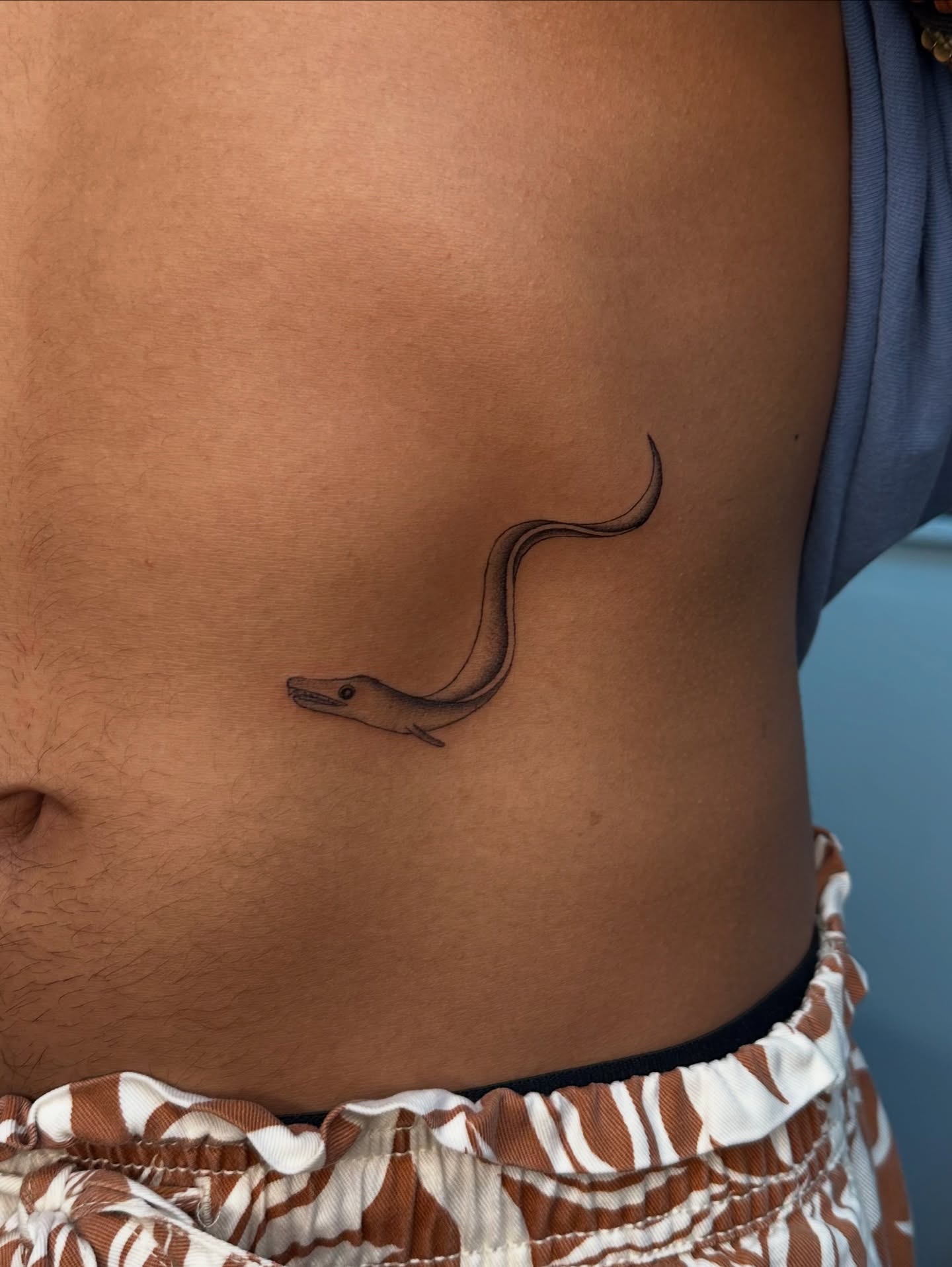 Snake realism tattoo on the torso by Piccolino, Cambridge, Massachusetts