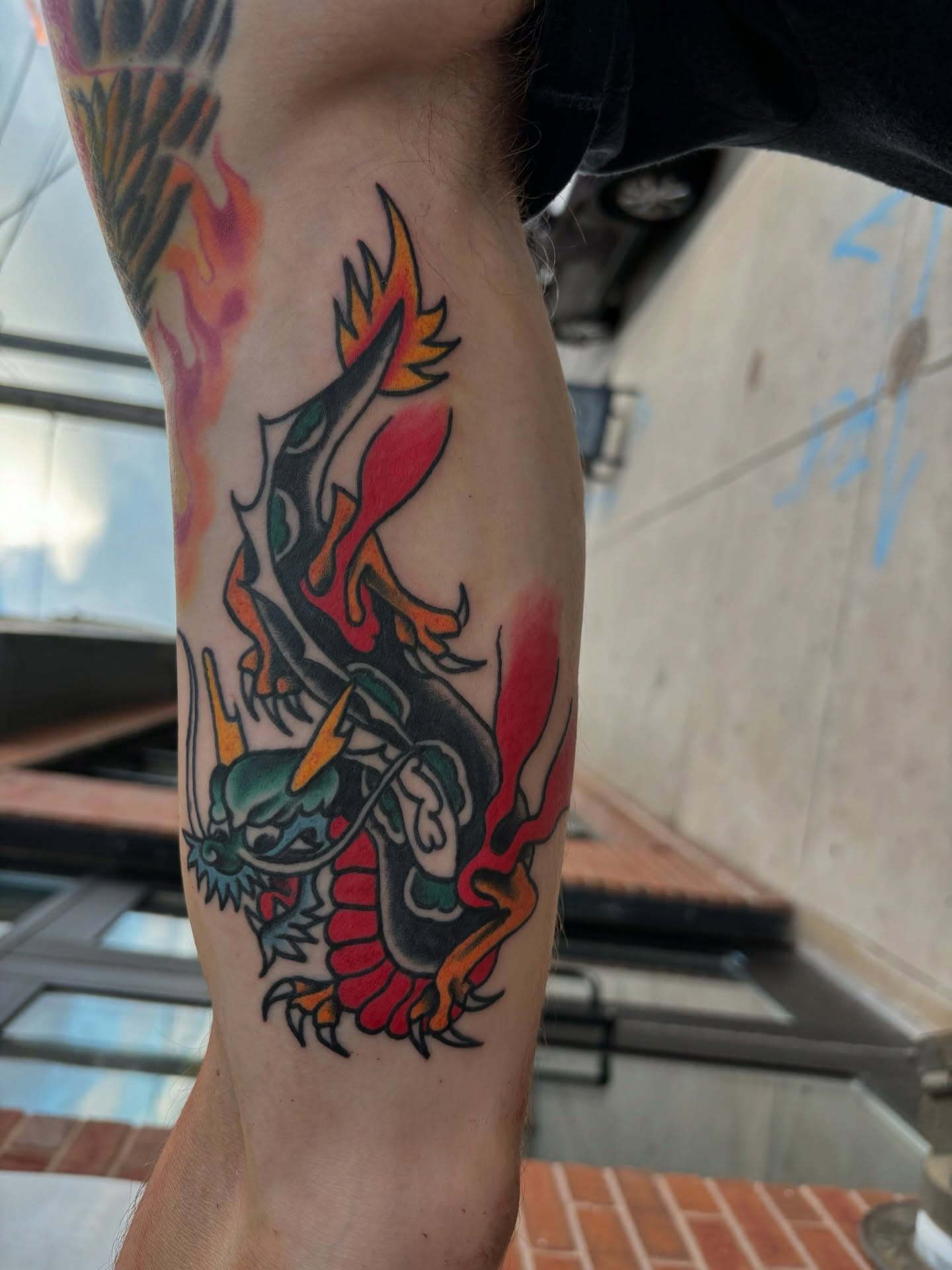 Dragon japanese irezumi tattoo on the forearm by Francis Cassidy