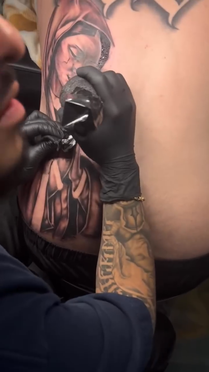 Tattoo by @blessedbychapo — black_and_grey, realism