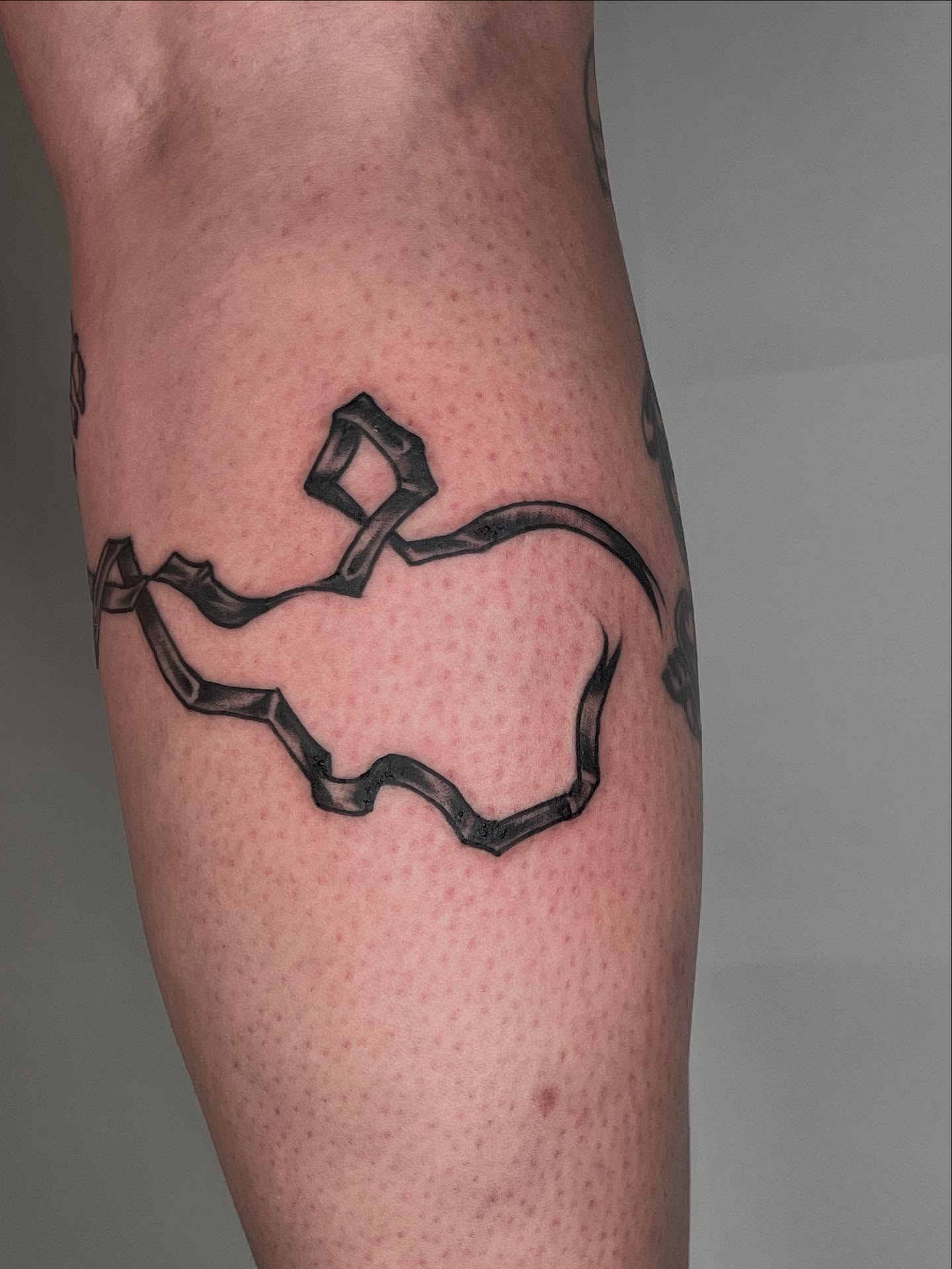 Abstract shape black and grey tattoo on the forearm by G. Clover ⚧︎, Chicago, Illinois