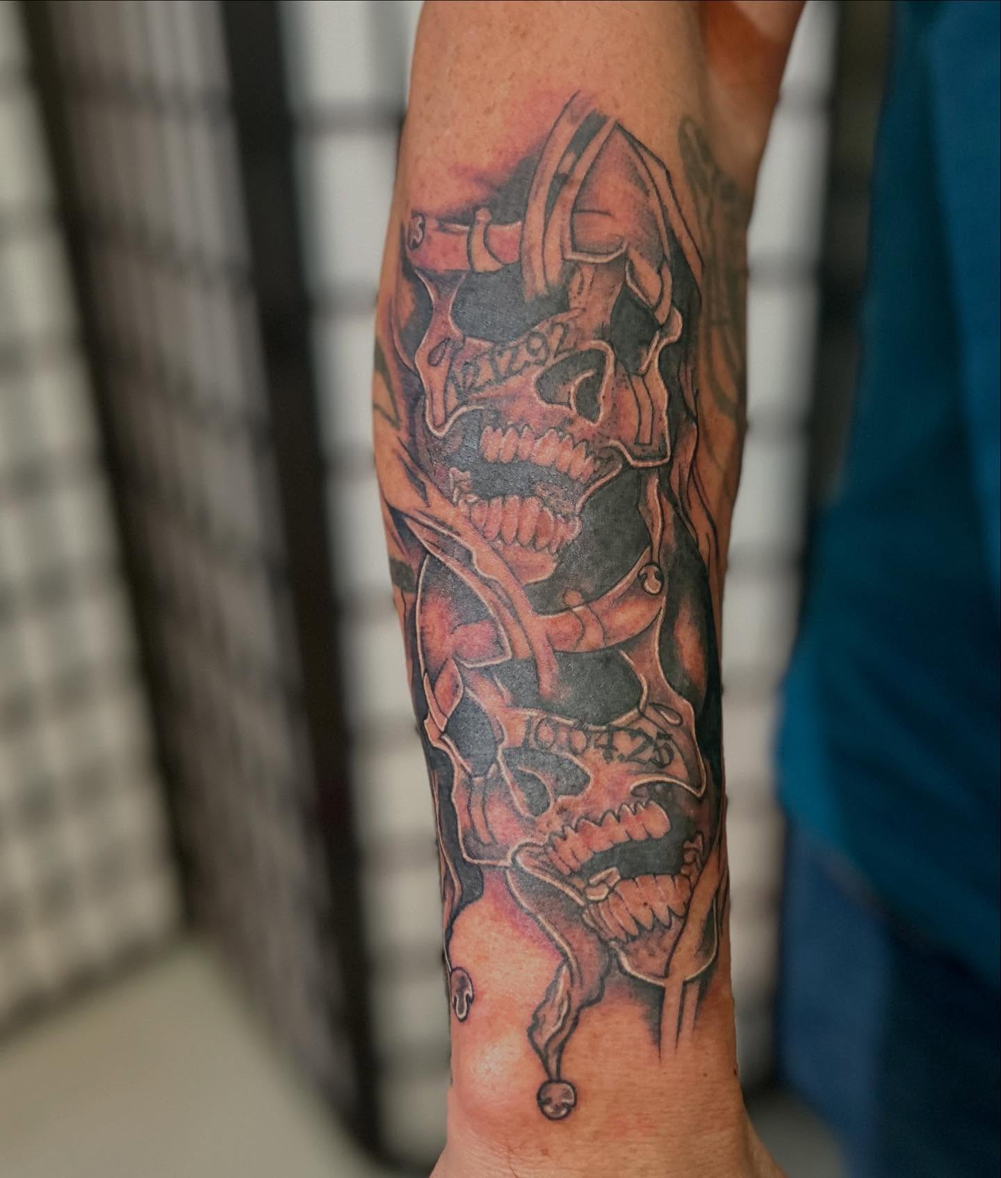Skull dark realism tattoo on the forearm by ɢɢ sᴛʏʟᴇs