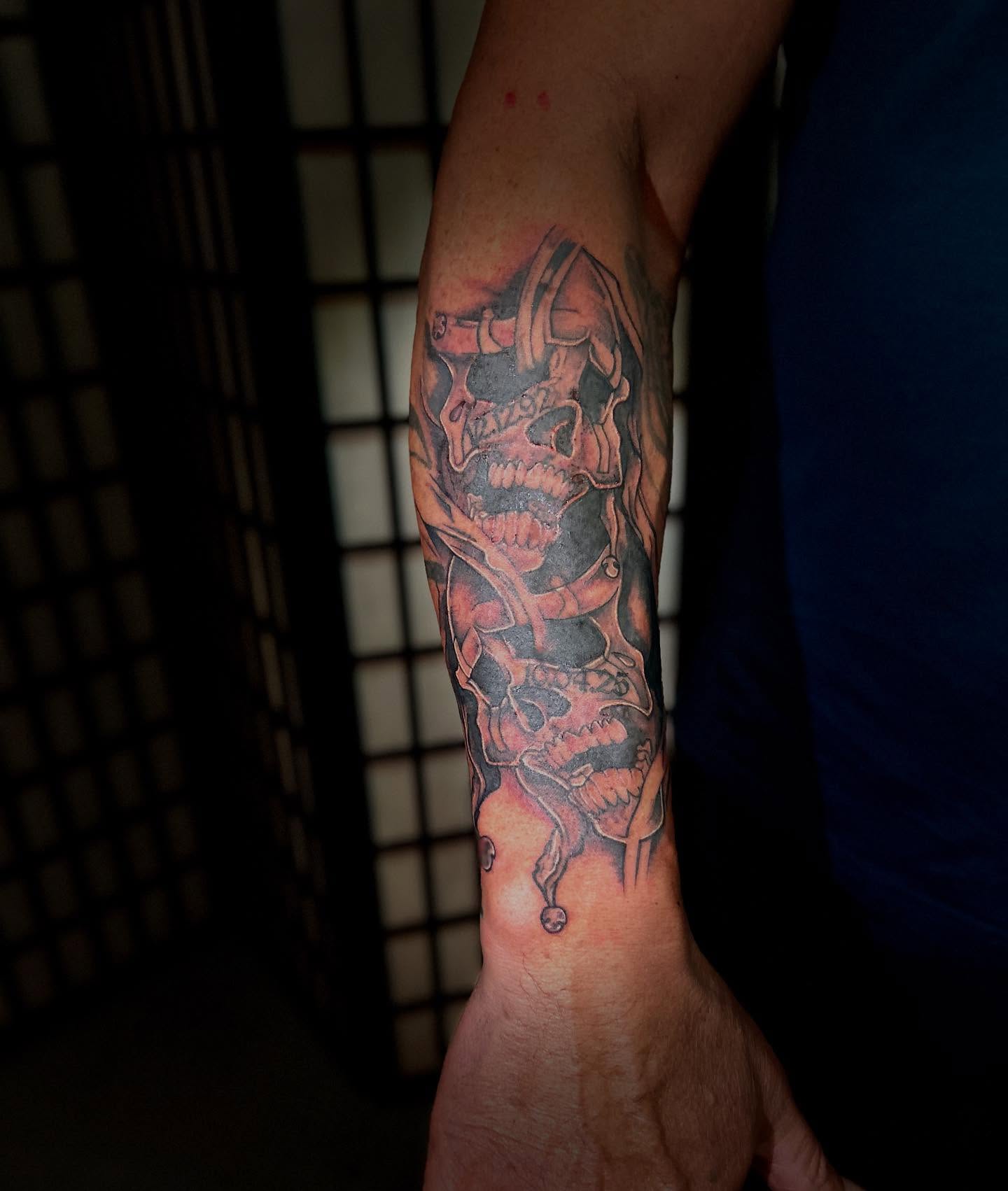 Skull dark realism tattoo on the forearm by ɢɢ sᴛʏʟᴇs
