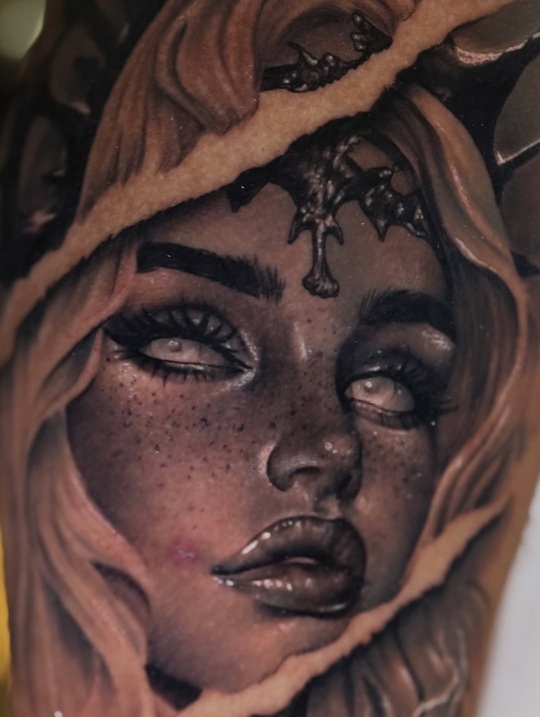Realism tattoo on the forearm by Bailey Hancock