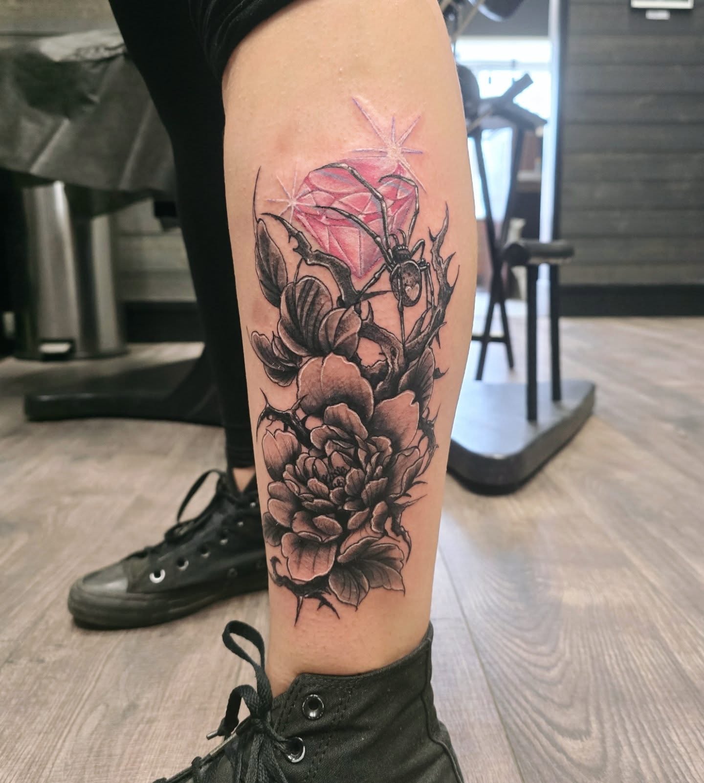 Tattoo by @cre8tionsink — black_and_grey, realism