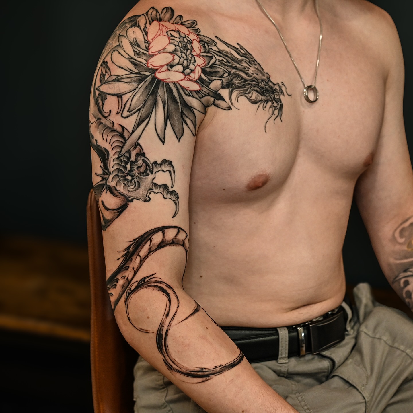 Tattoo by @evian_tat — black_and_grey, japanese_irezumi