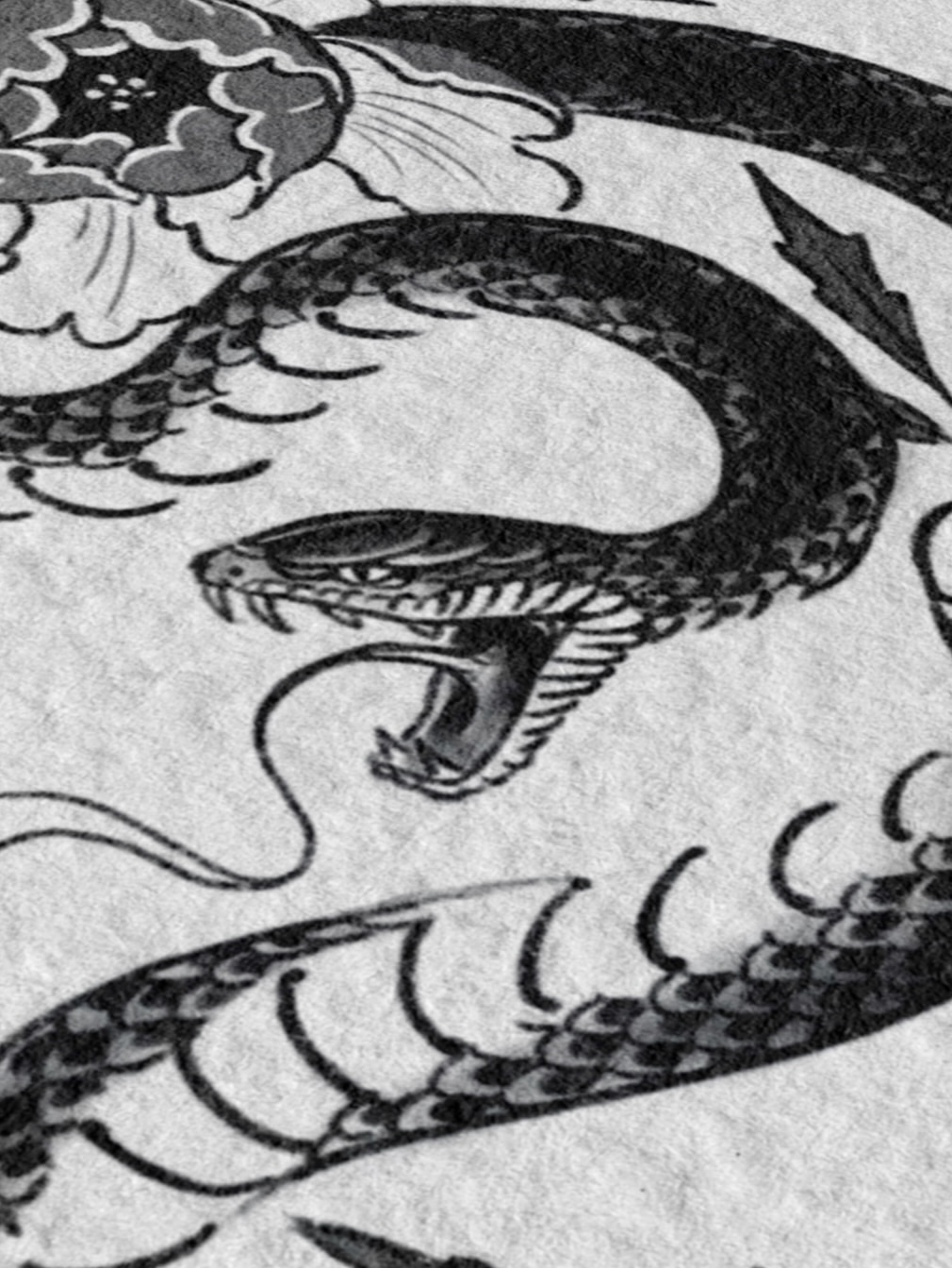Snake black and grey tattoo by Ben Cisek