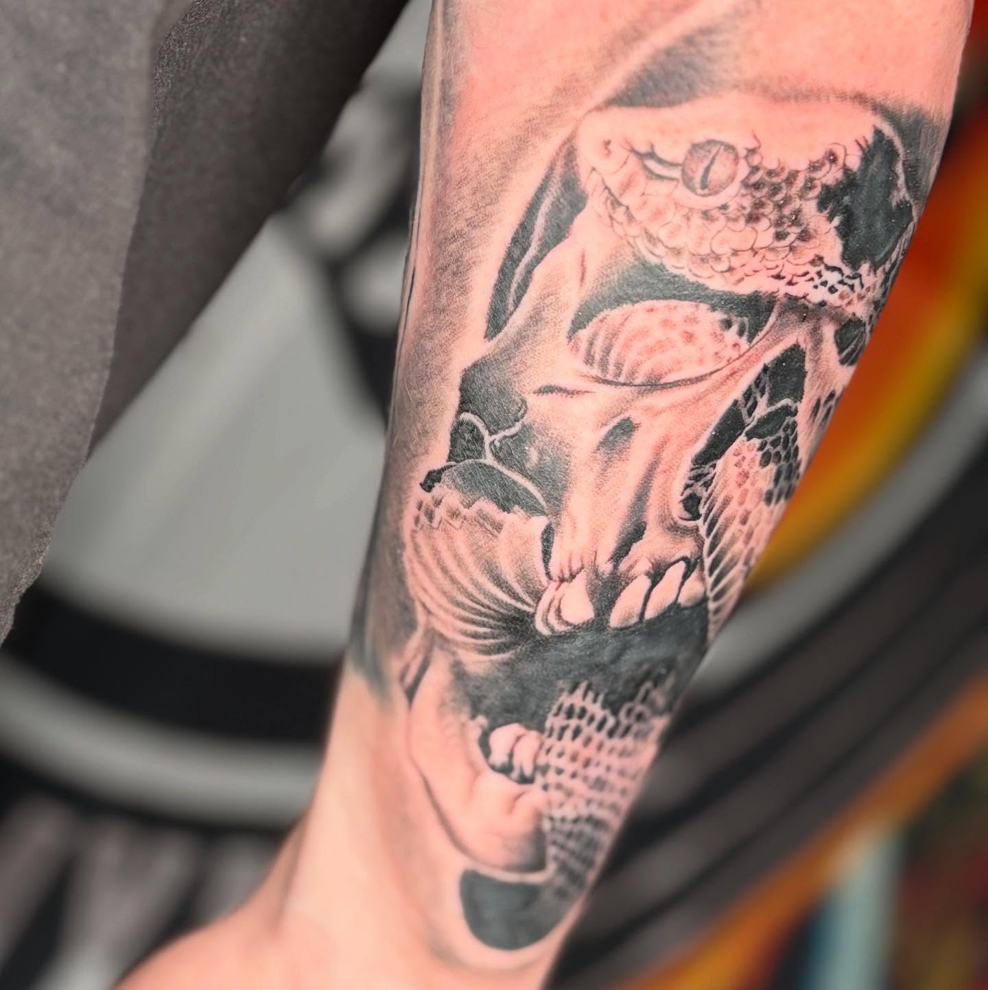 Tattoo by @sadist.guilt — realism, black_and_grey