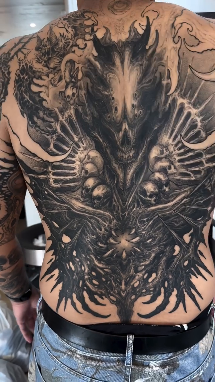 Tattoo by @rokyeom_ β blackwork, dark_realism