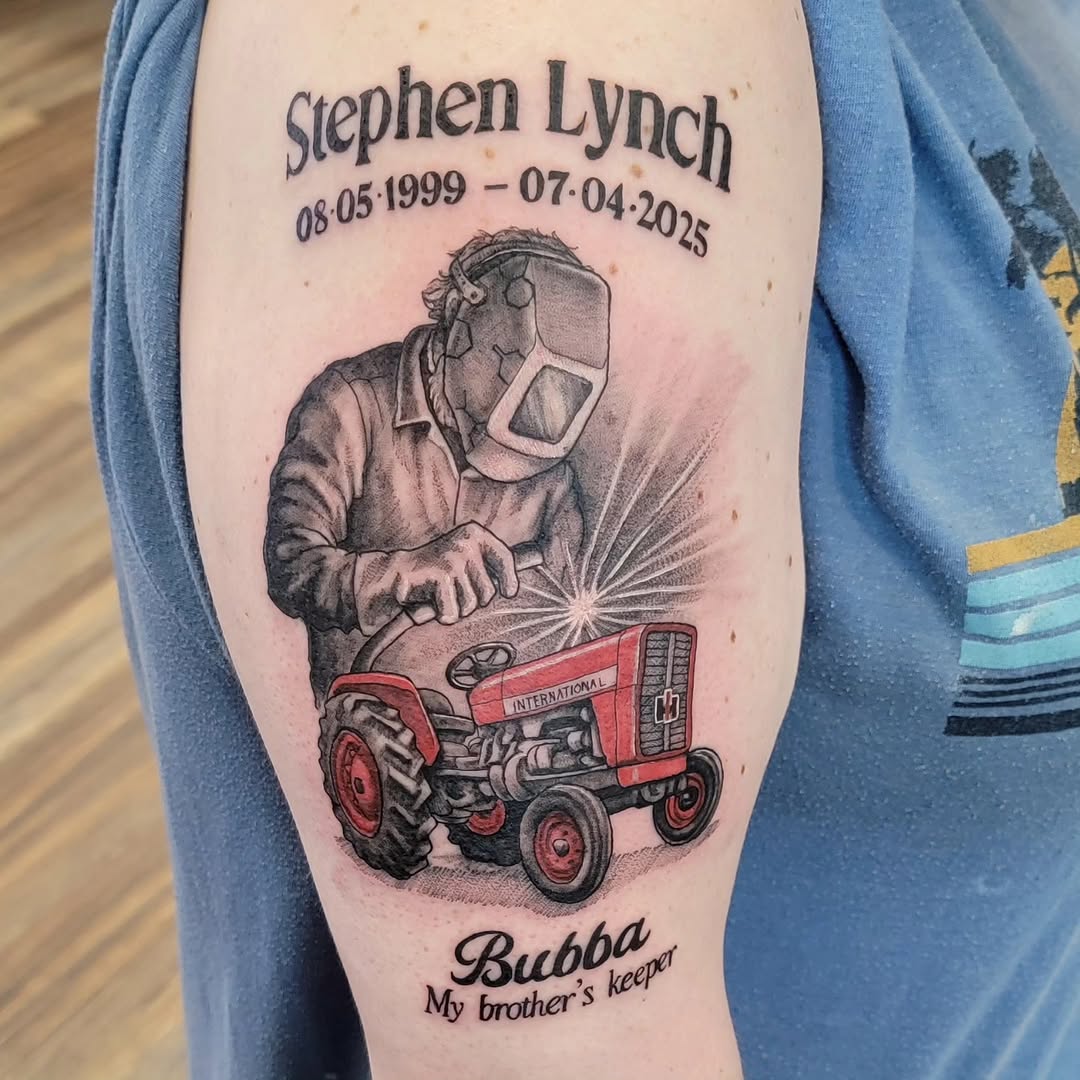Tattoo by @hatchetfoot_art — realism, lettering_script