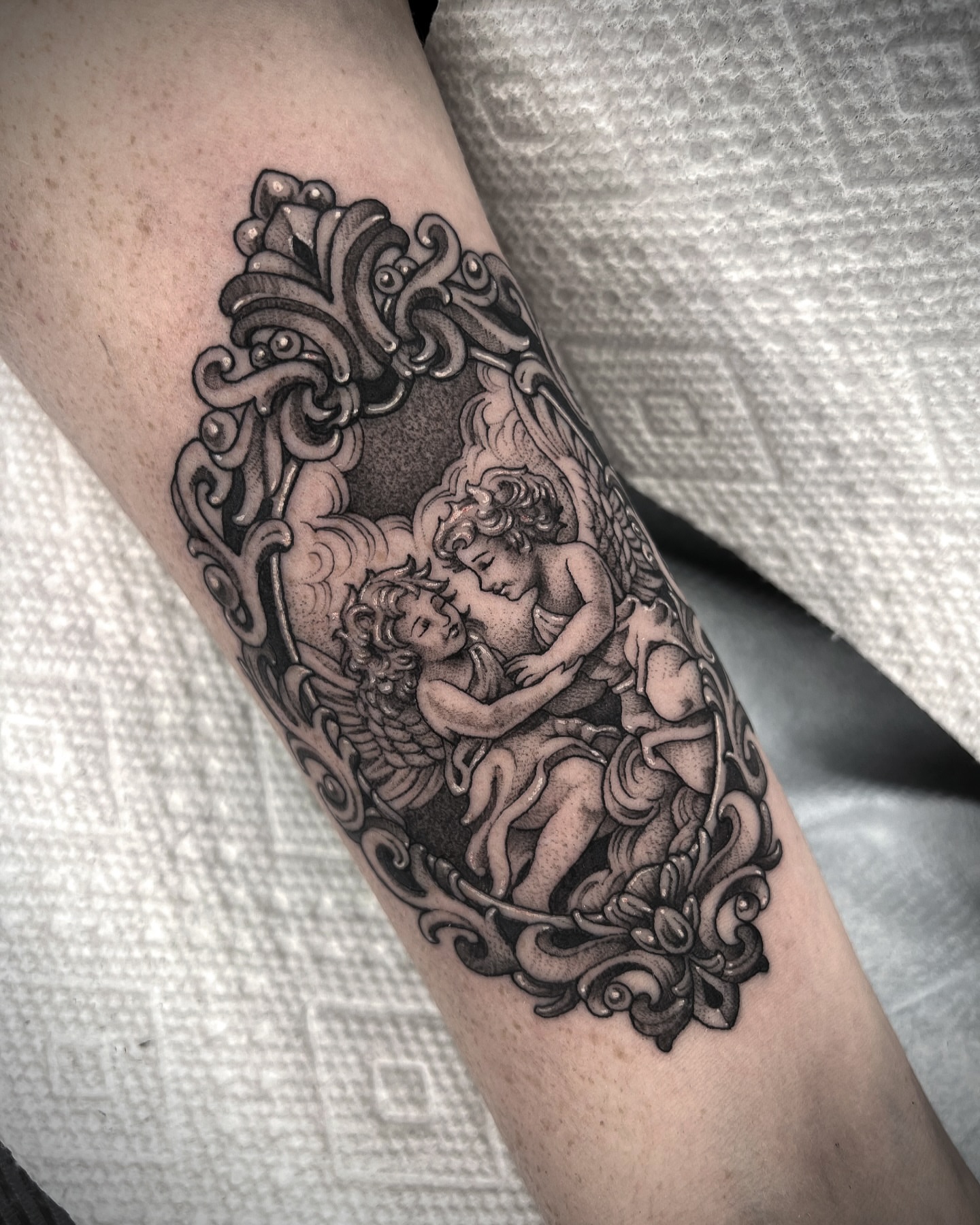 Tattoo by @kayseeshuster — black_and_grey