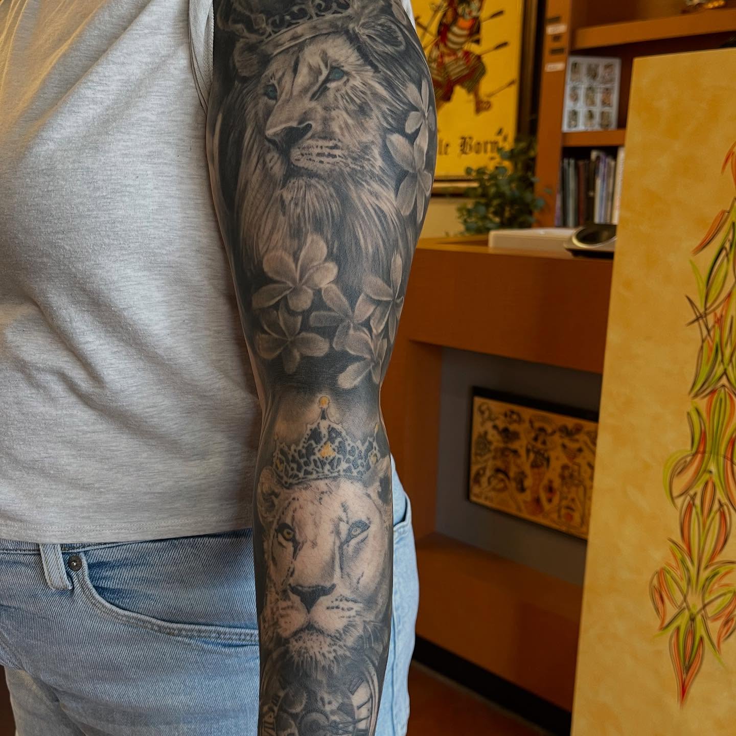 Lion realism tattoo on the forearm by 💀good To the Grave💀
