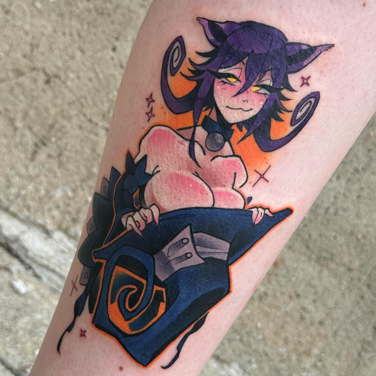 Anime character anime tattoo on the forearm by Taylor Nicoll Chunn