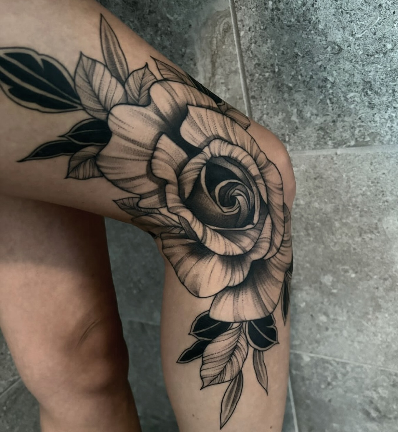 Tattoo by @finelineperception — black_and_grey