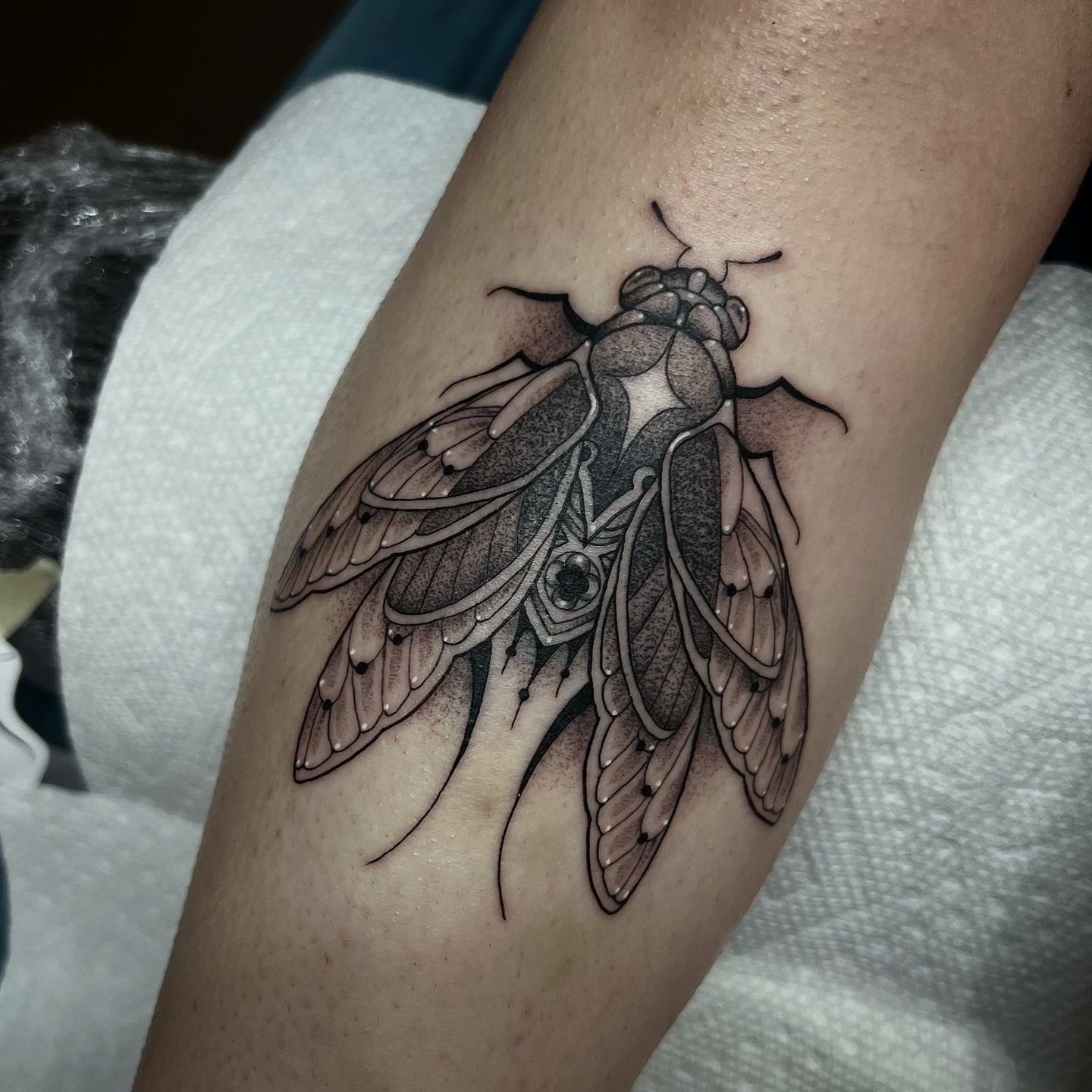 Tattoo by @rachktattoo — black_and_grey