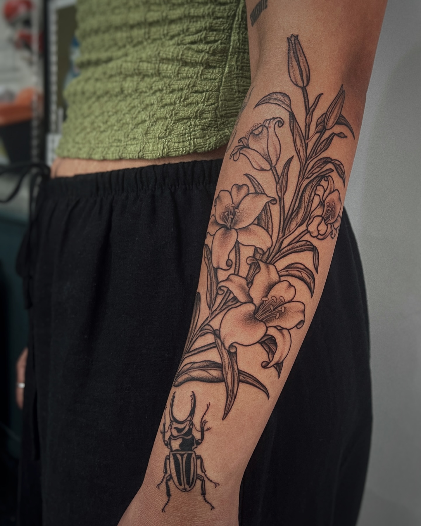 Tattoo by @rebecca_febo — black_and_grey