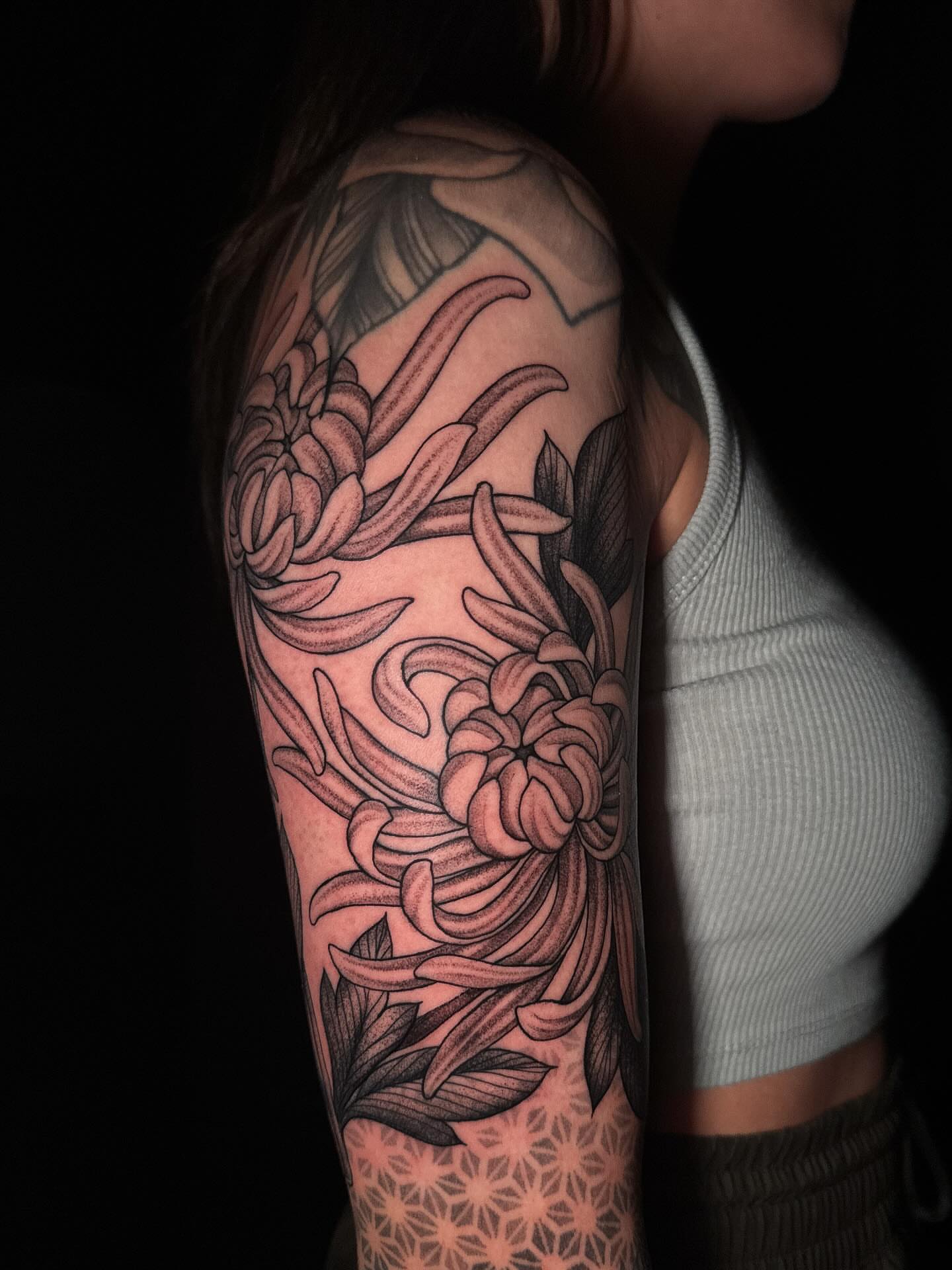 Tattoo by @ambergreytattoos — black_and_grey