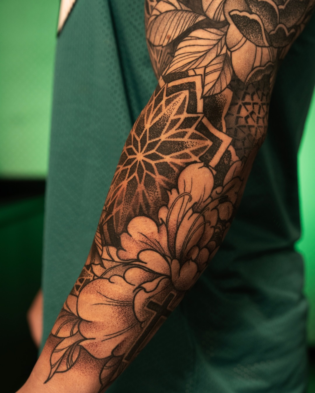 Tattoo by @jonlaflore — dotwork, black_and_grey