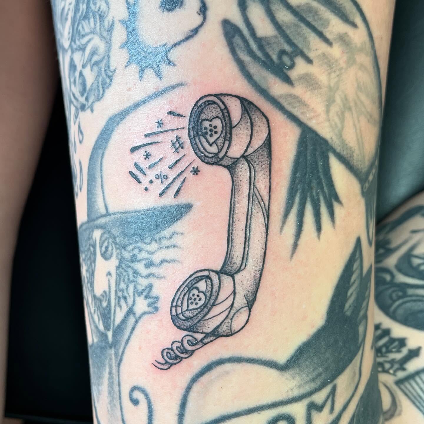 Tattoo by @sarahbellzebub — dotwork