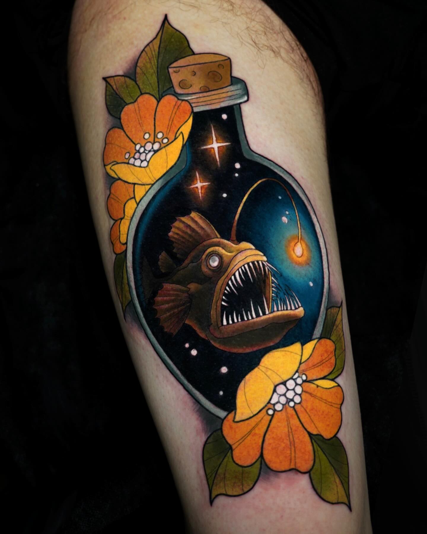 Tattoo by @sketchbrooke_ — american_traditional, dotwork