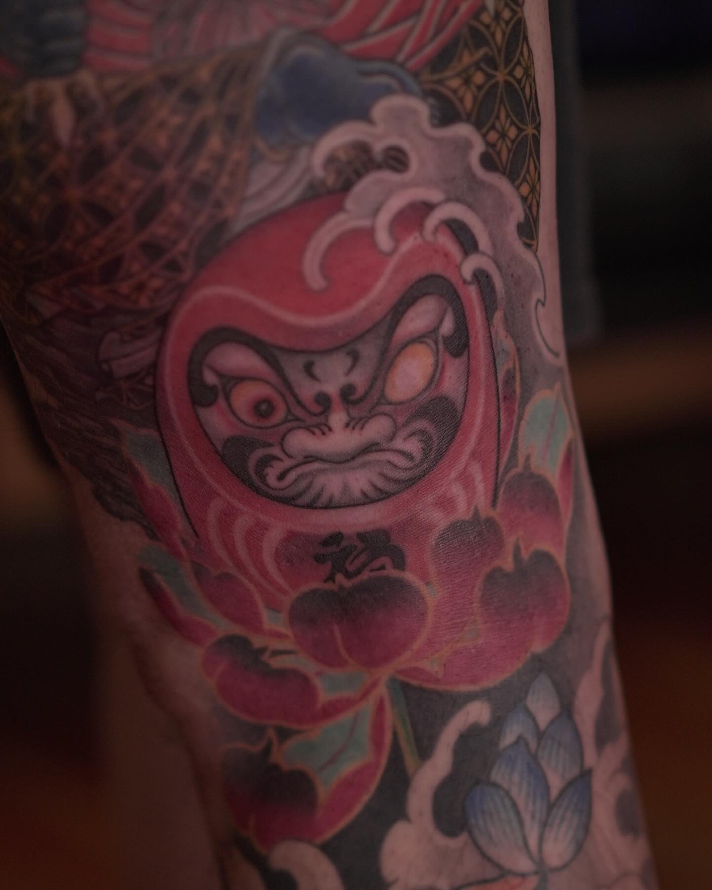 Daruma doll japanese irezumi tattoo on the forearm by zamix_traditional, San Francisco, California