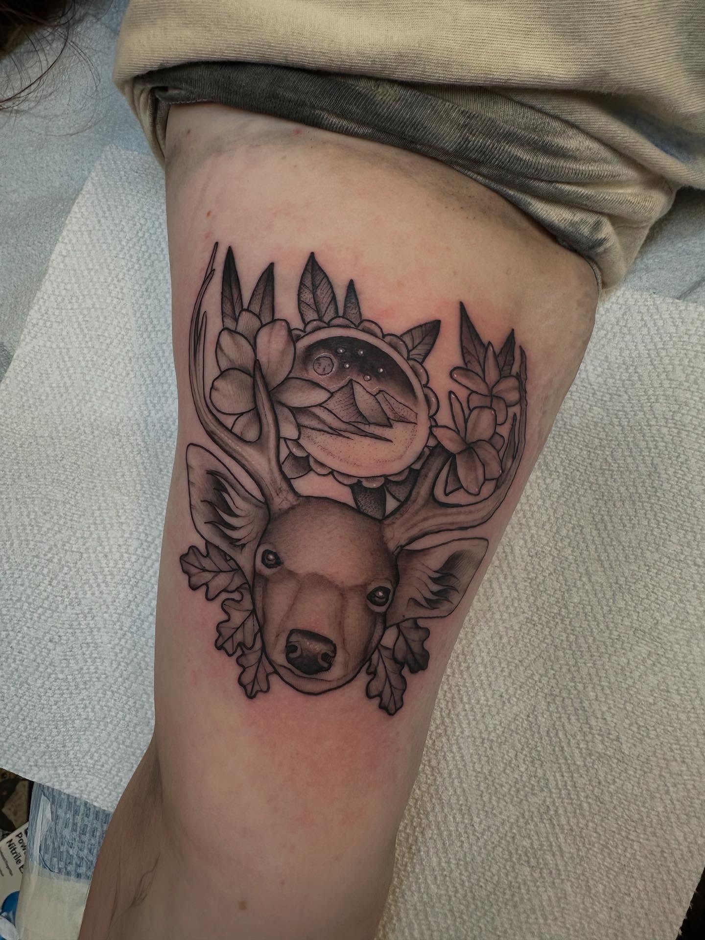Tattoo by @feraleyes — black_and_grey, geometric